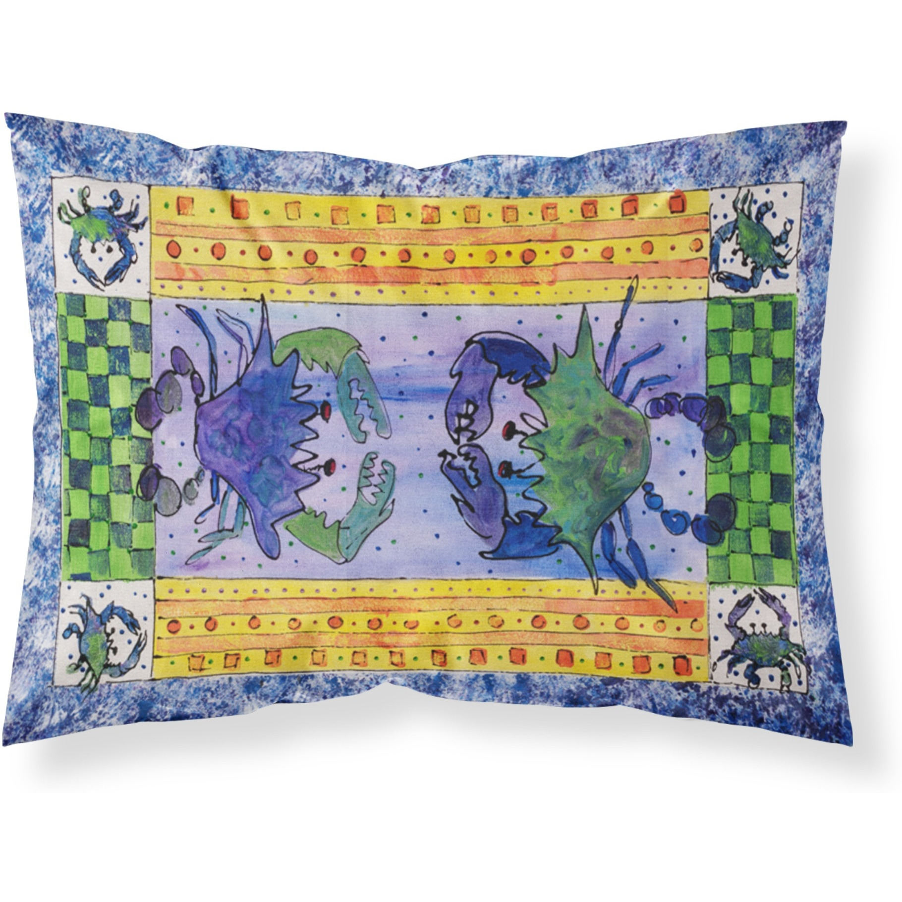 &quotCaroline's Treasures 8070PILLOWCASE Crab Moisture Wicking Fabric Standard Pillowcase, Large, Multicolor"