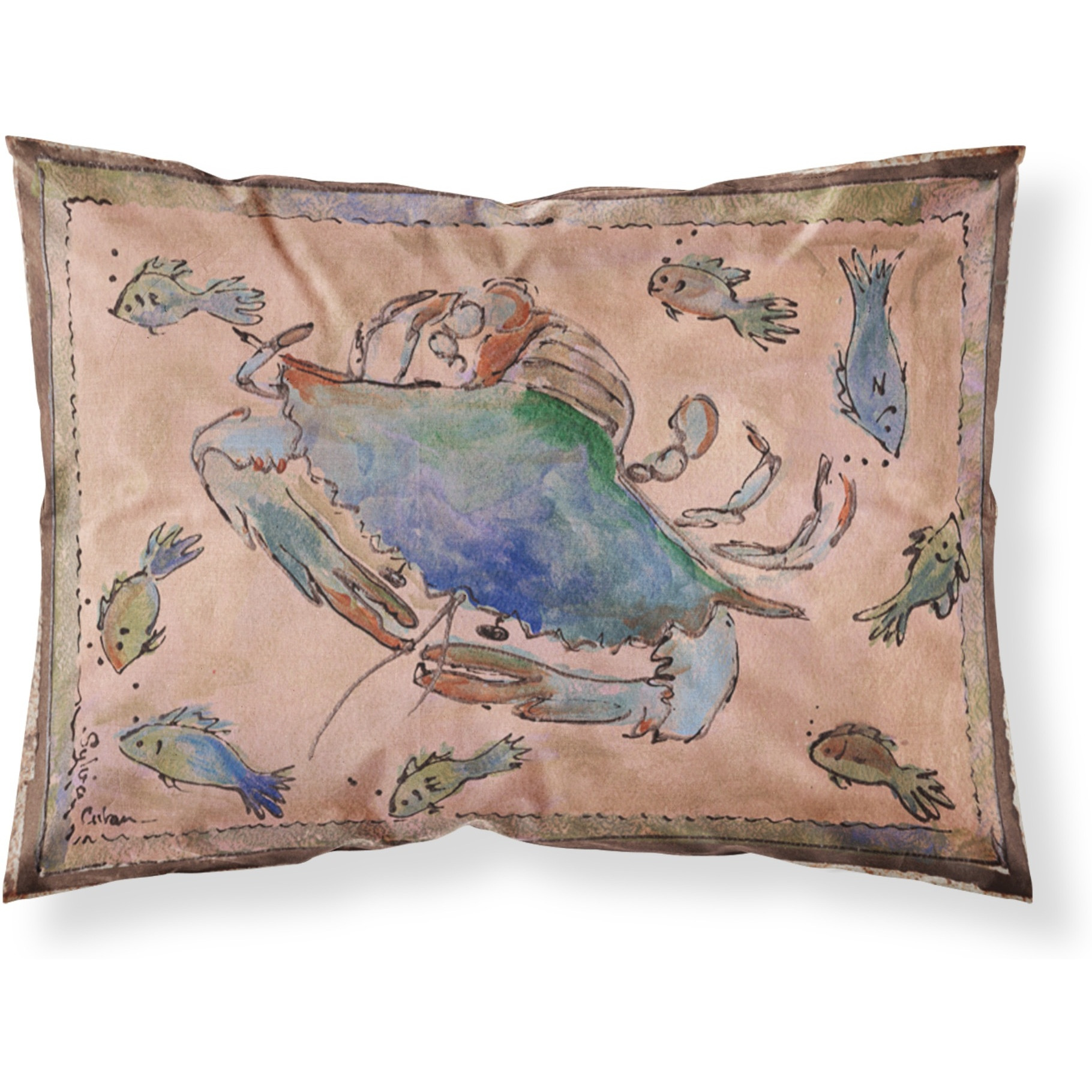 &quotCaroline's Treasures 8079PILLOWCASE Crab Moisture Wicking Fabric Standard Pillowcase, Large, Multicolor"