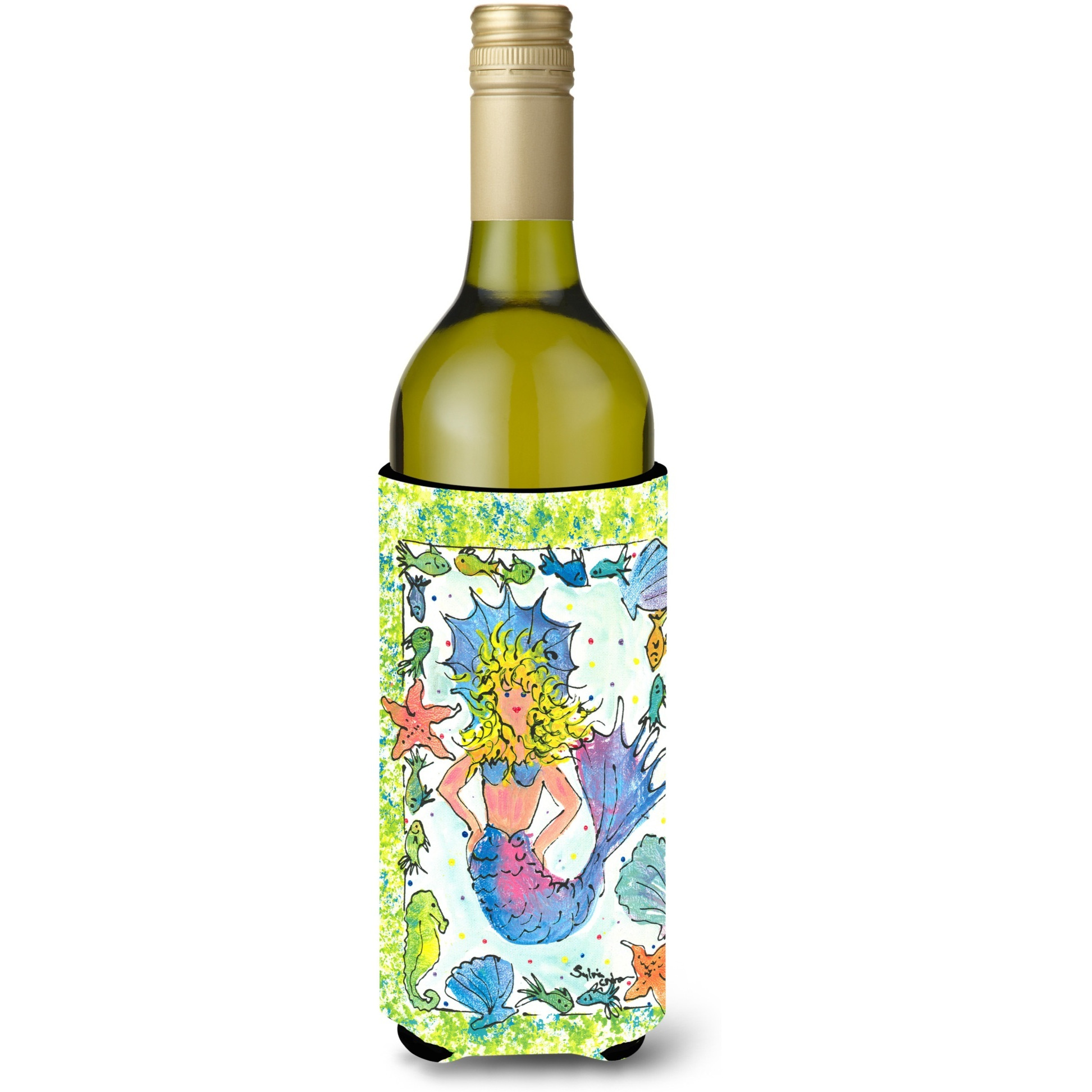 Blonde Funky Mermaid Wine Bottle Beverage Insulator Beverage Insulator Hugger