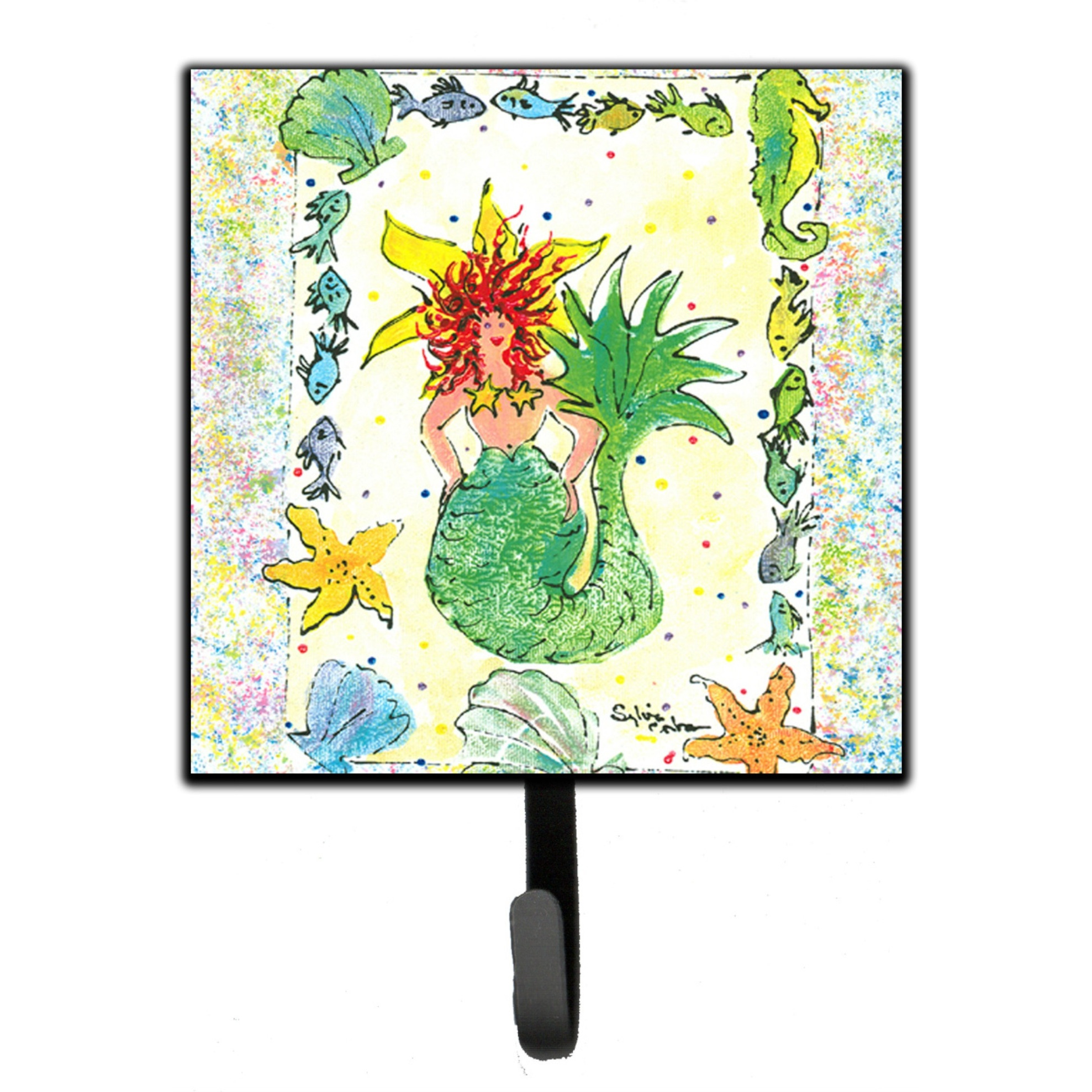 &quotCaroline's Treasures 8081SH4 Mermaid Leash Holder or Key Hook, Small, Multicolor"