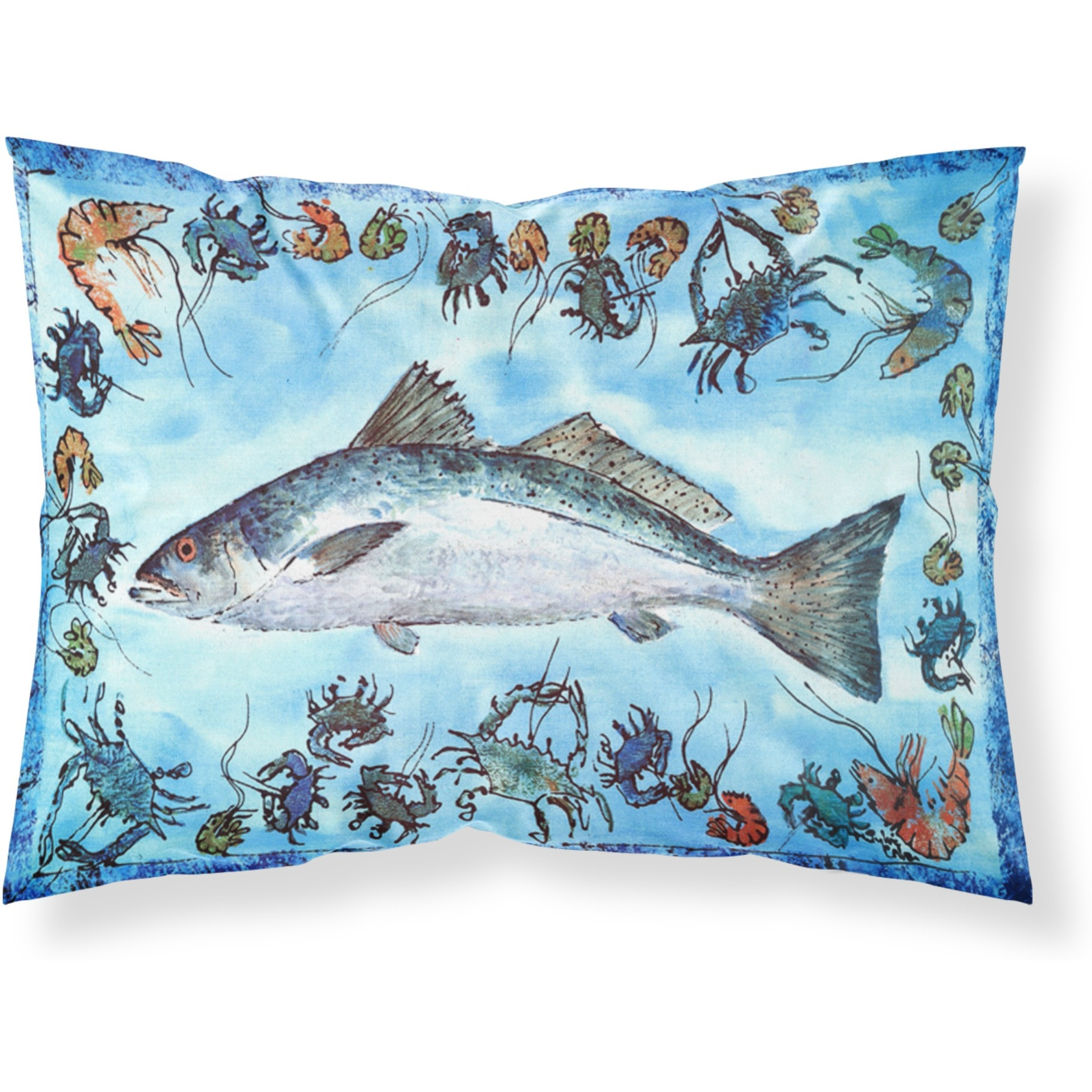 &quotCaroline's Treasures 8086PILLOWCASE Fish Speckled Trout Moisture Wicking Fabric Standard Pillowcase, Large, Multicolor"