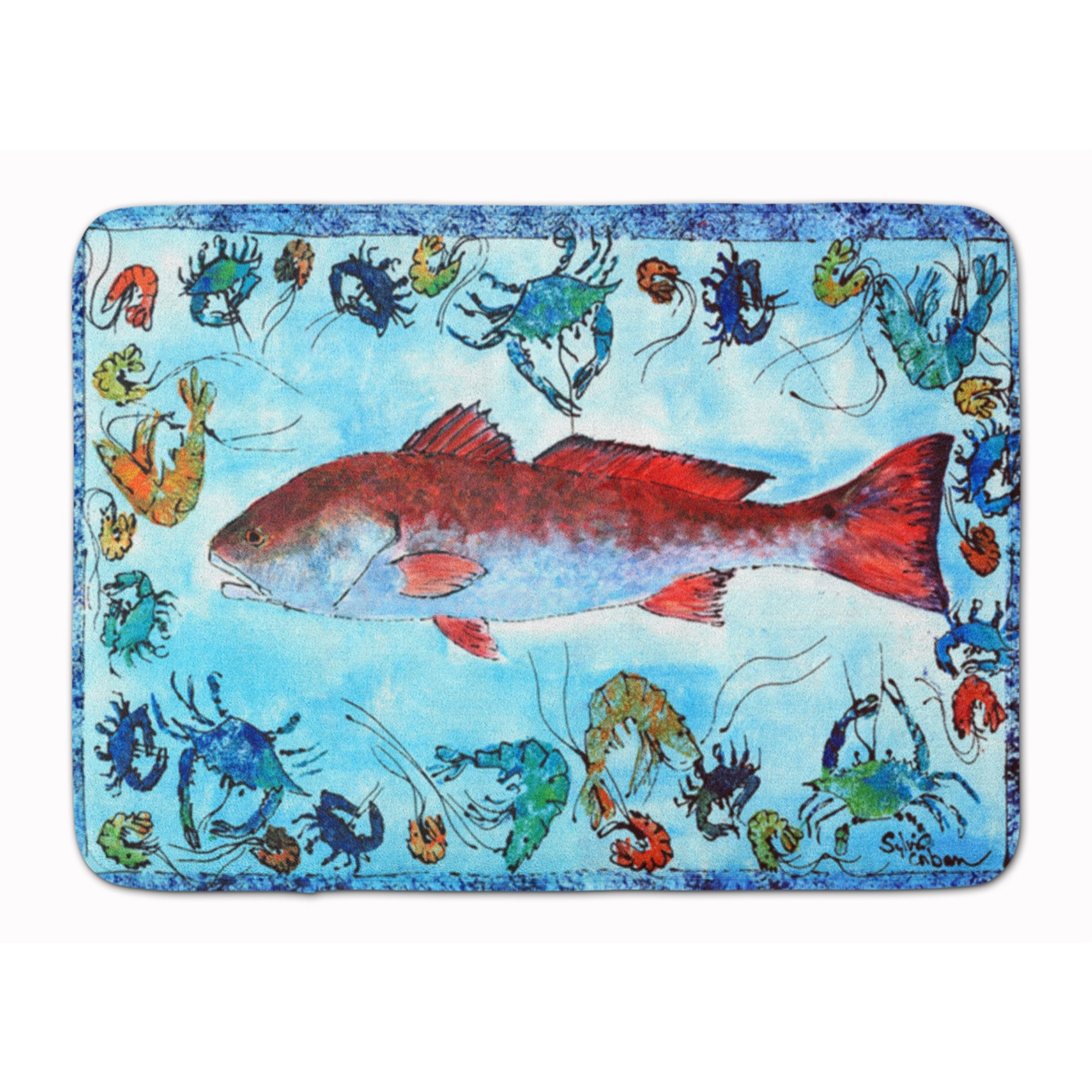&quotCaroline's Treasures Red Fish Floor Mat, 19"" x 27"", Multicolor"