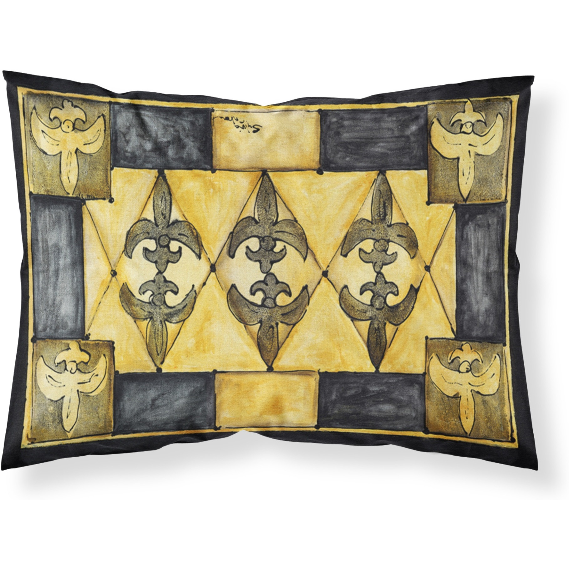&quotCaroline's Treasures 8089PILLOWCASE Fleur De Lis Moisture Wicking Fabric Standard Pillowcase, Large, Multicolor"