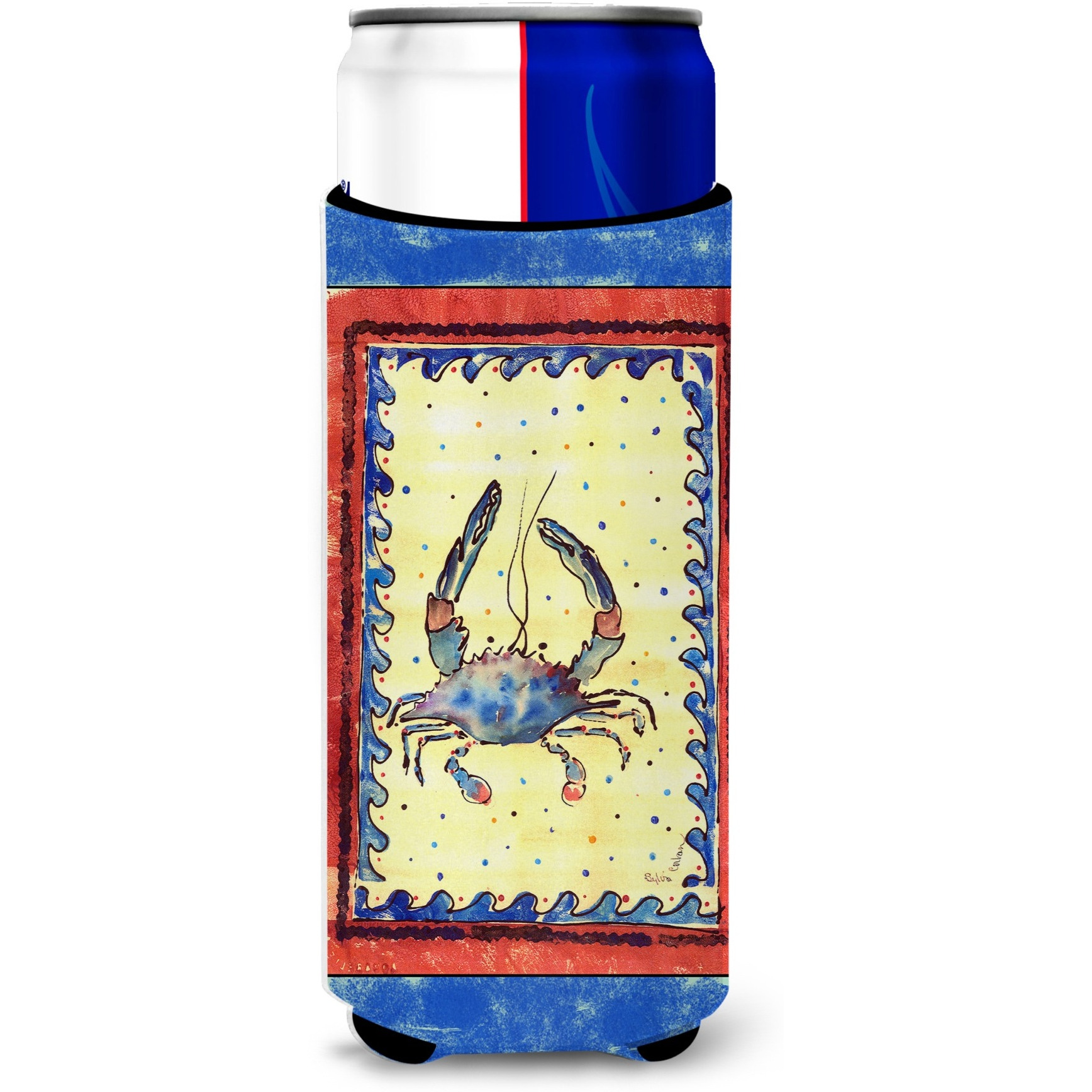 Blue Maryland Crab Ultra Beverage Insulators for slim cans 8093MUK