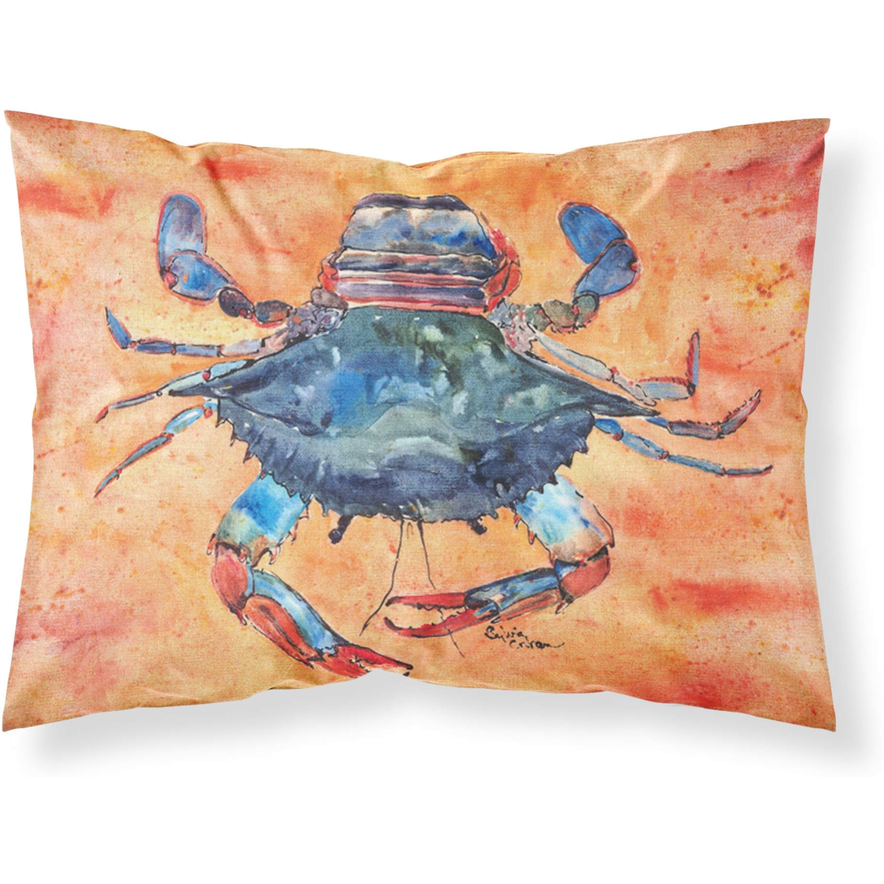 &quotCaroline's Treasures 8096PILLOWCASE Crab Moisture Wicking Fabric Standard Pillowcase, Large, Multicolor"