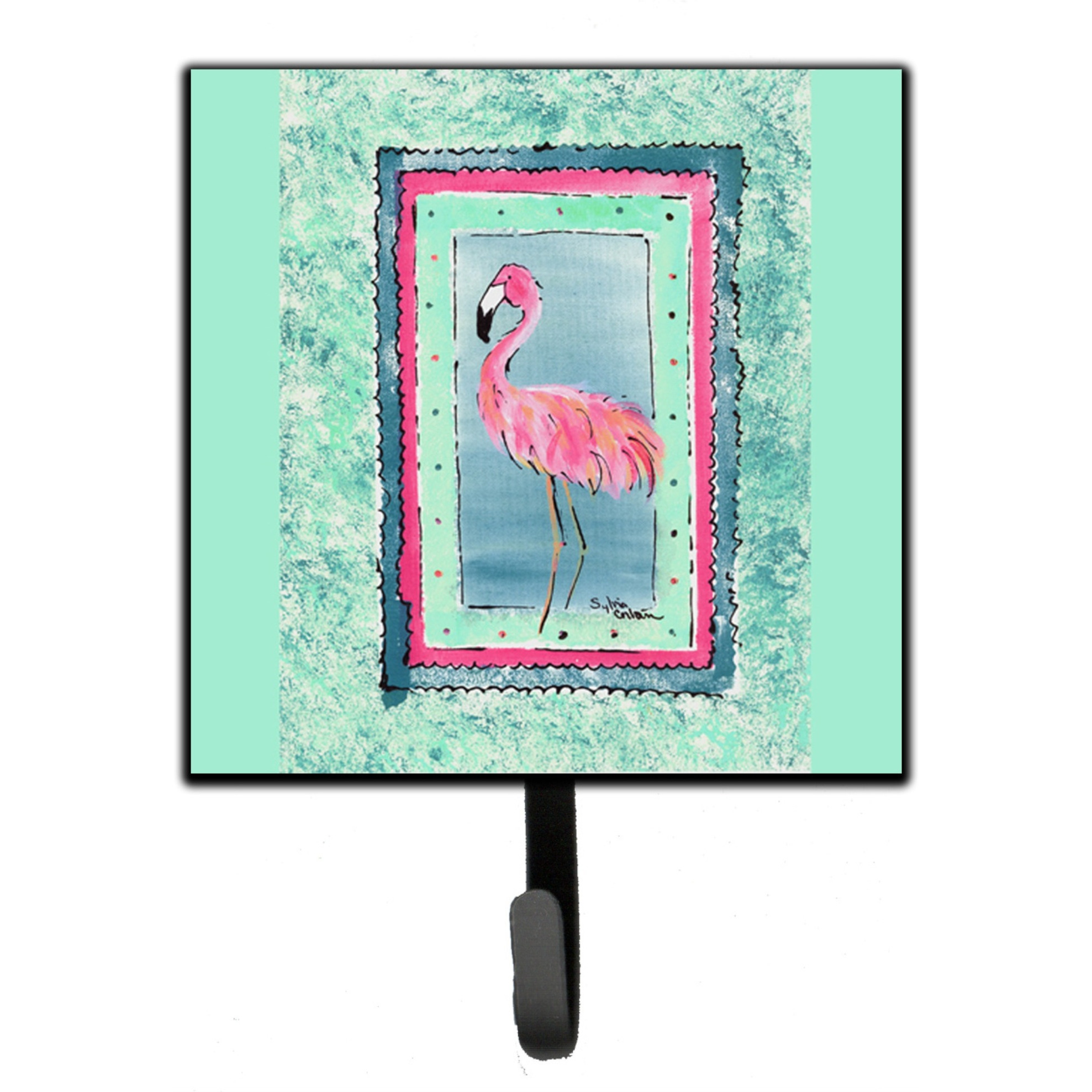 &quotCaroline's Treasures 8107-BSH4 Bird-Flamingo Leash Holder or Key Hook 8107, Small, Multicolor"