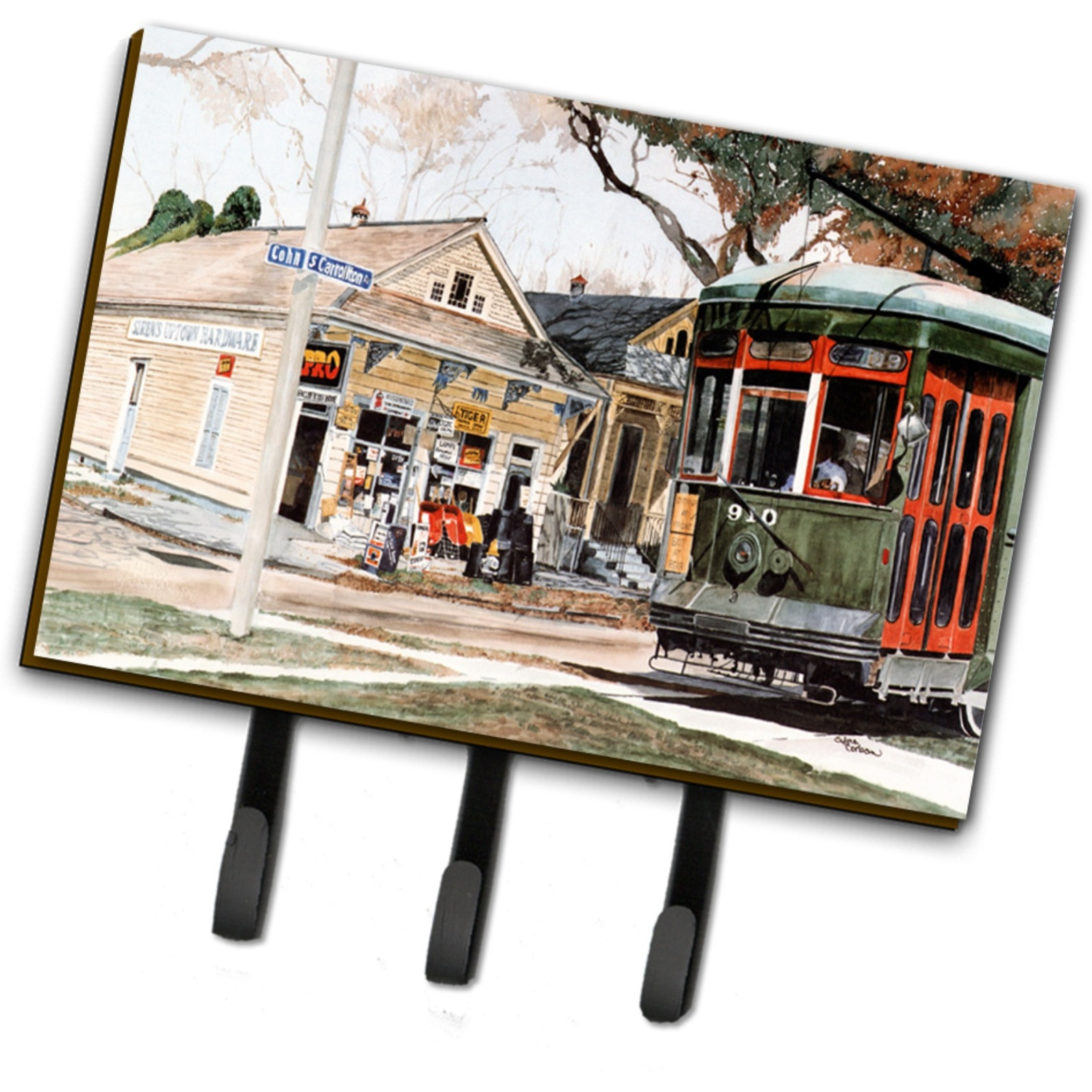 &quotCaroline's Treasures 8108TH68 New Orleans Streetcar Leash Holder or Key Hook, Large, Multicolor"