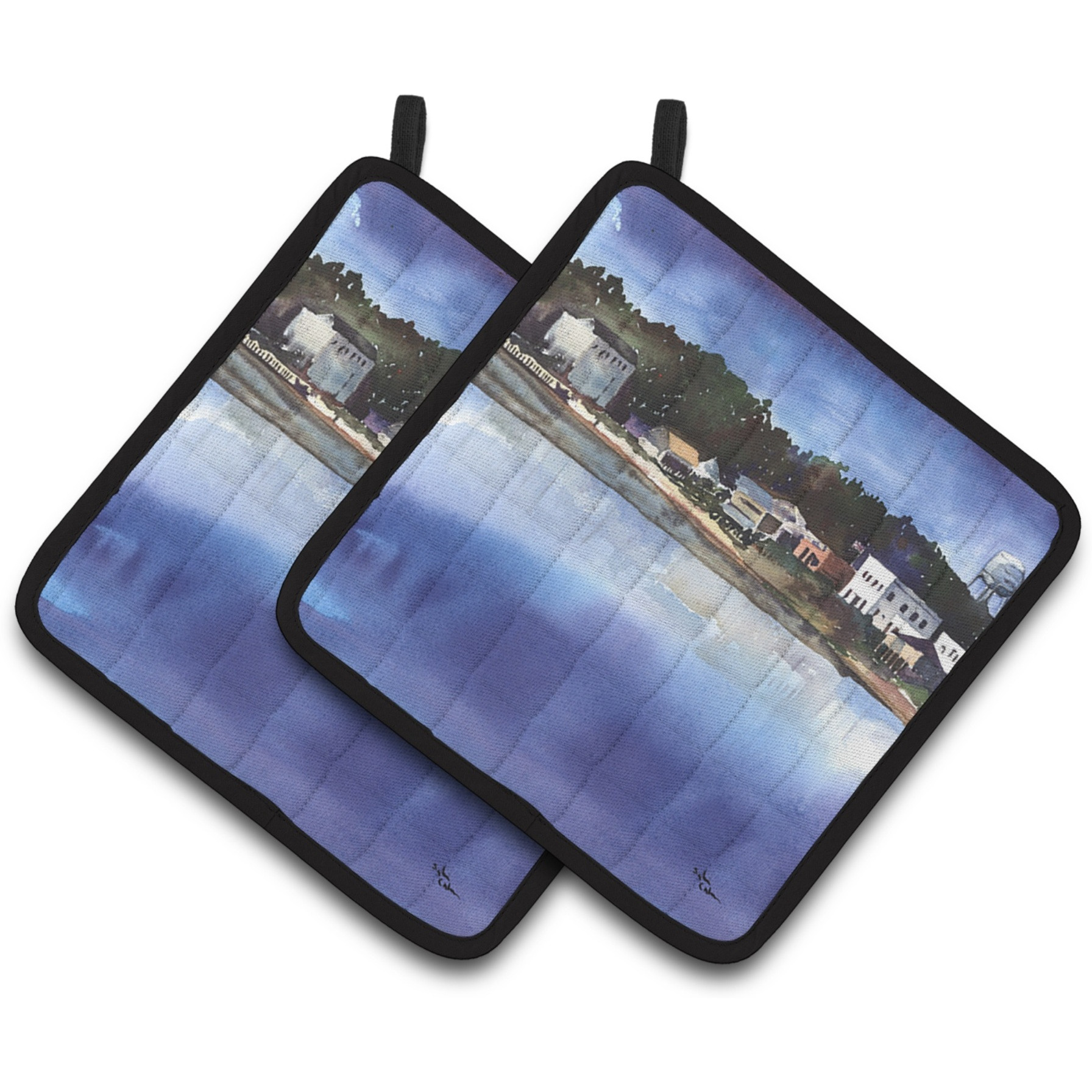 &quotCaroline's Treasures The Pass Pair of Pot Holders 8120LPTHD, 7.5HX7.5W, Multicolor"