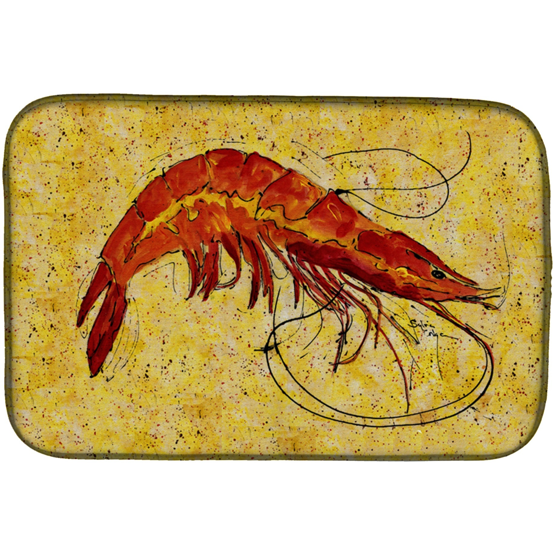 &quotCaroline's Treasures Shrimp Dish Drying Mat, 14"" x 21"", Multicolor"