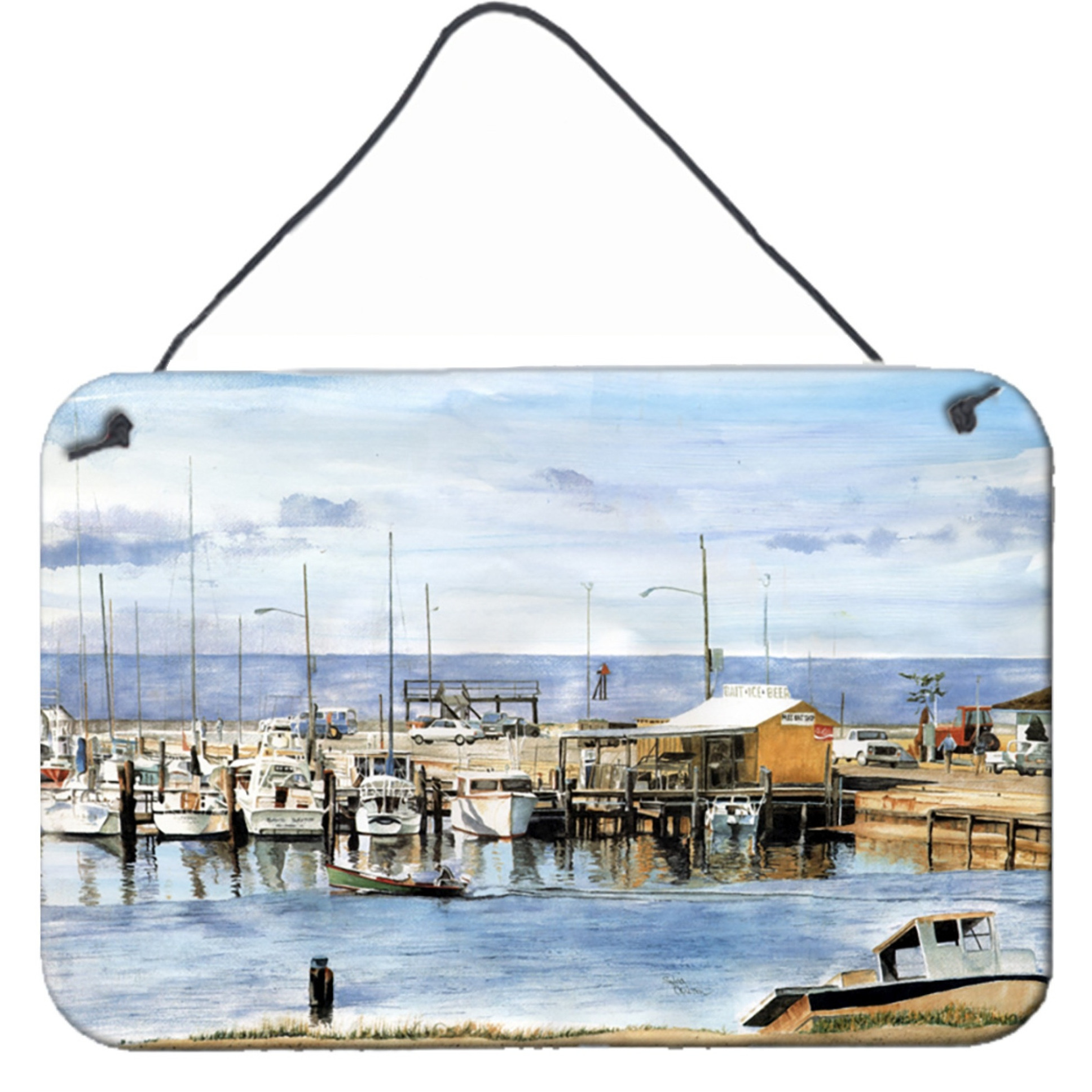 &quotCaroline's Treasures The Pass Bait Shop Indoor Aluminum Metal Wall or Door Hanging Prints, 8 x 12"", Multicolor"