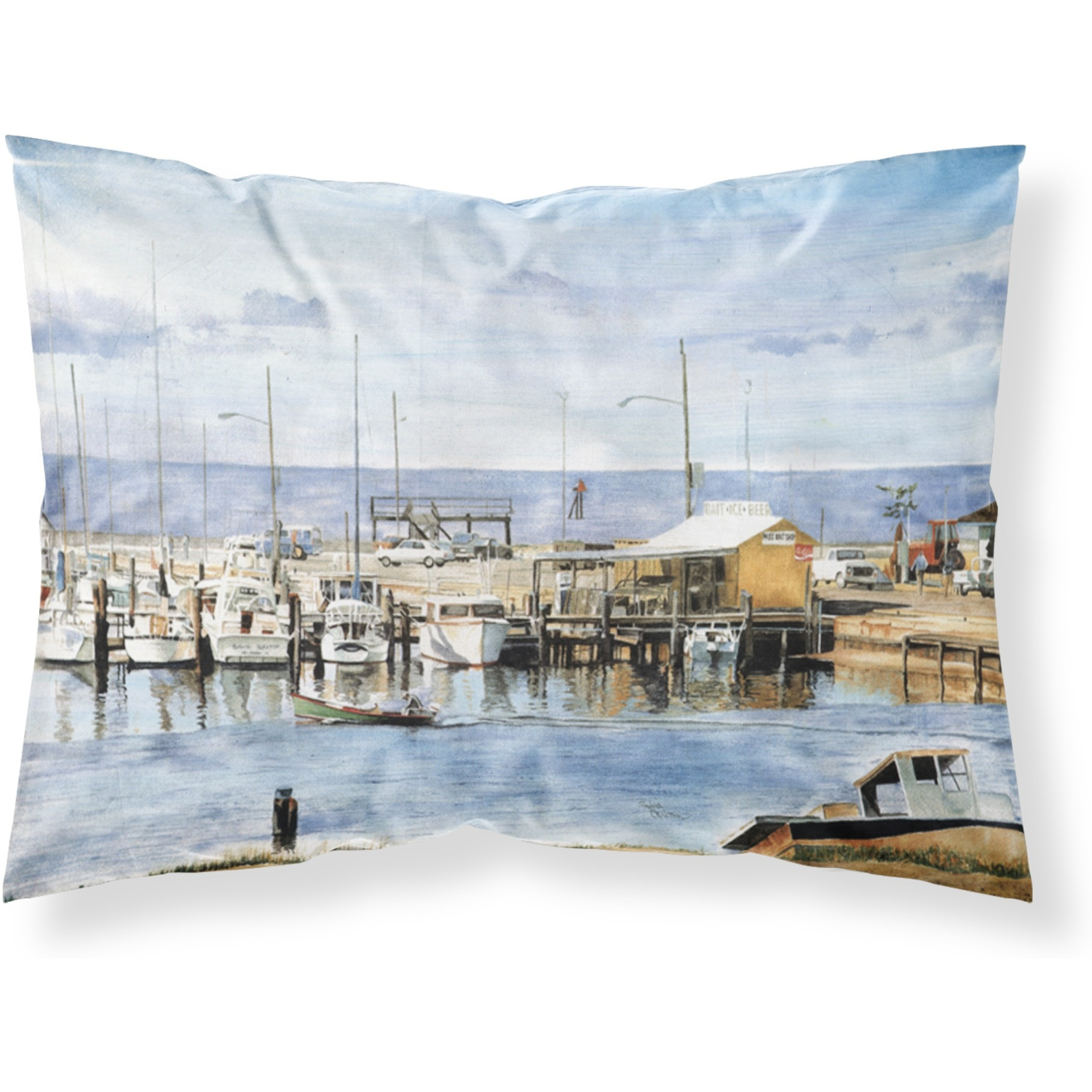 &quotCaroline's Treasures 8129PILLOWCASE The Pass Bait Shop Moisture Wicking Fabric Standard Pillowcase, Large, Multicolor"