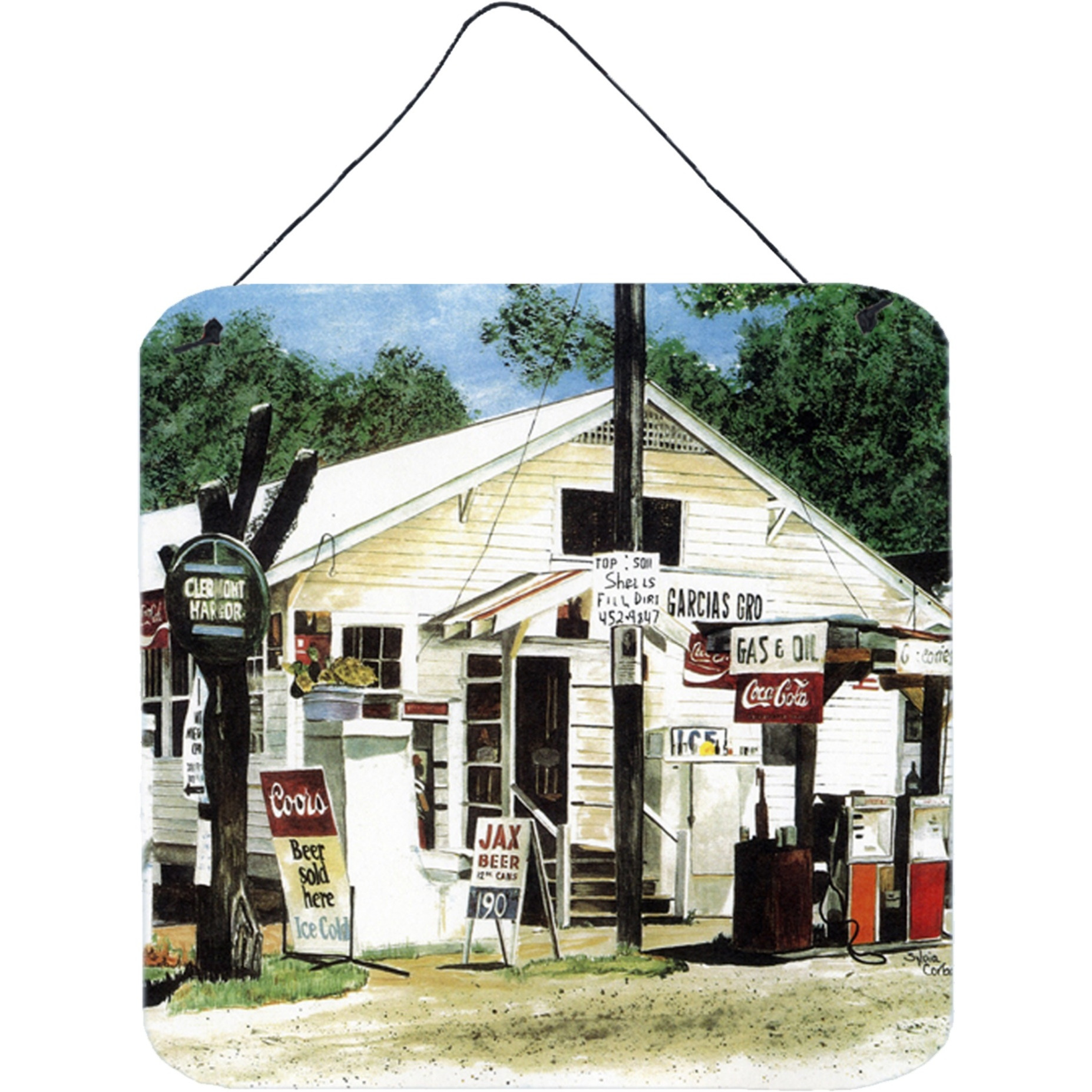 &quotCaroline's Treasures Garcia's Grocery Aluminum Metal Wall or Door Hanging Prints, 6 x 6"", Multicolor"
