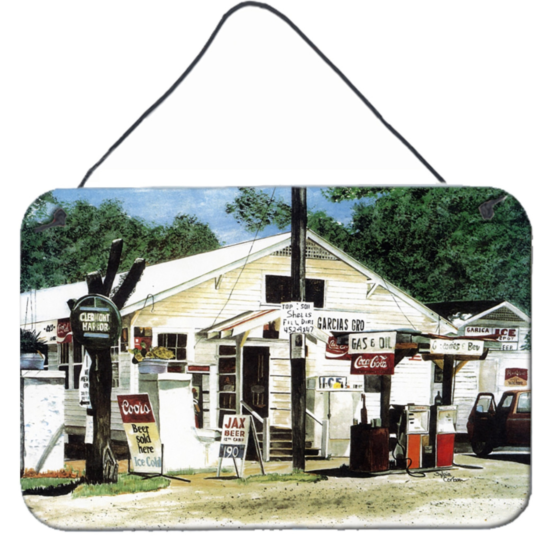 &quotCaroline's Treasures Garcia's Grocery Indoor Aluminum Metal Wall or Door Hanging Prints, 8 x 12"", Multicolor"