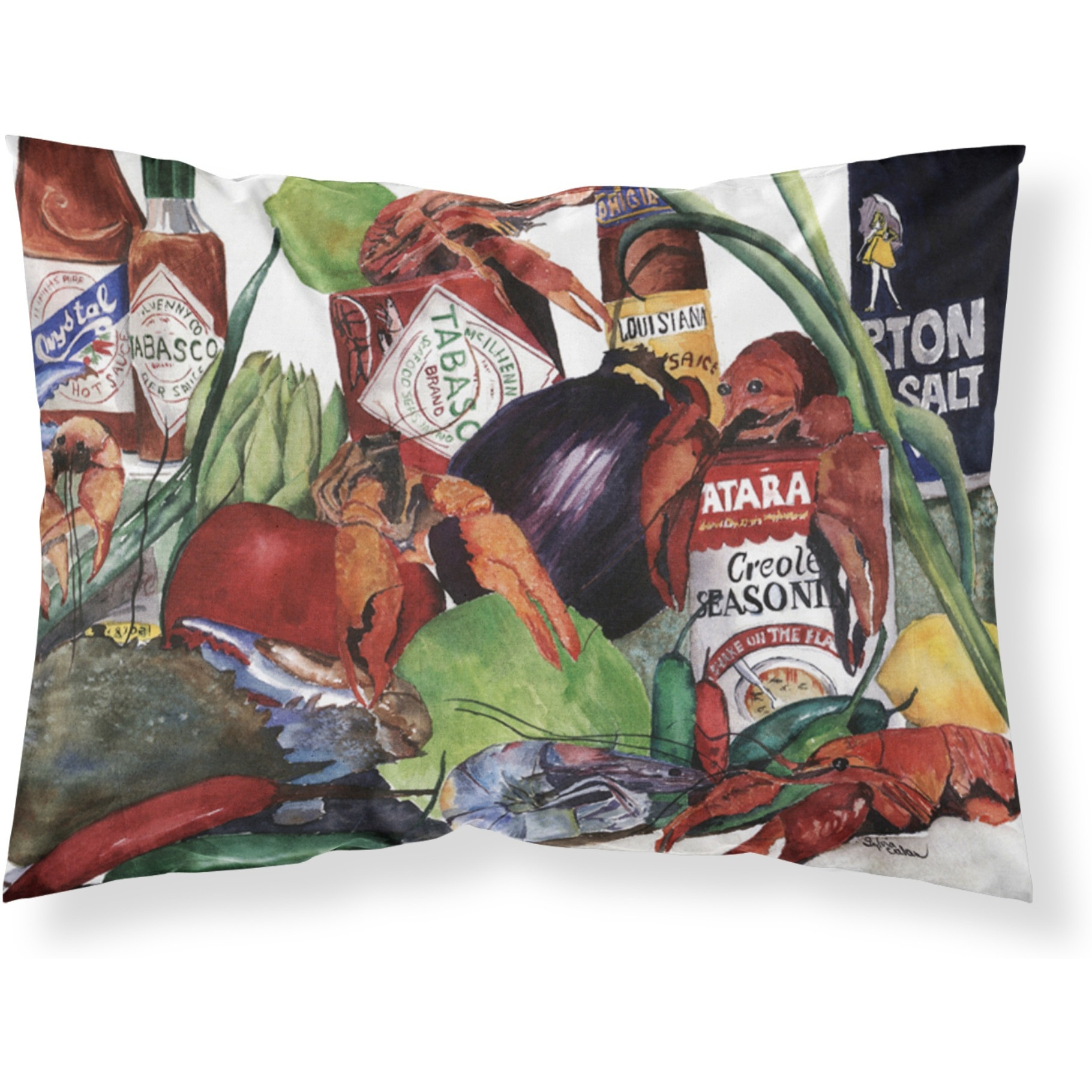 &quotCaroline's Treasures 8131PILLOWCASE Louisiana Spices Moisture Wicking Fabric Standard Pillowcase, Large, Multicolor"
