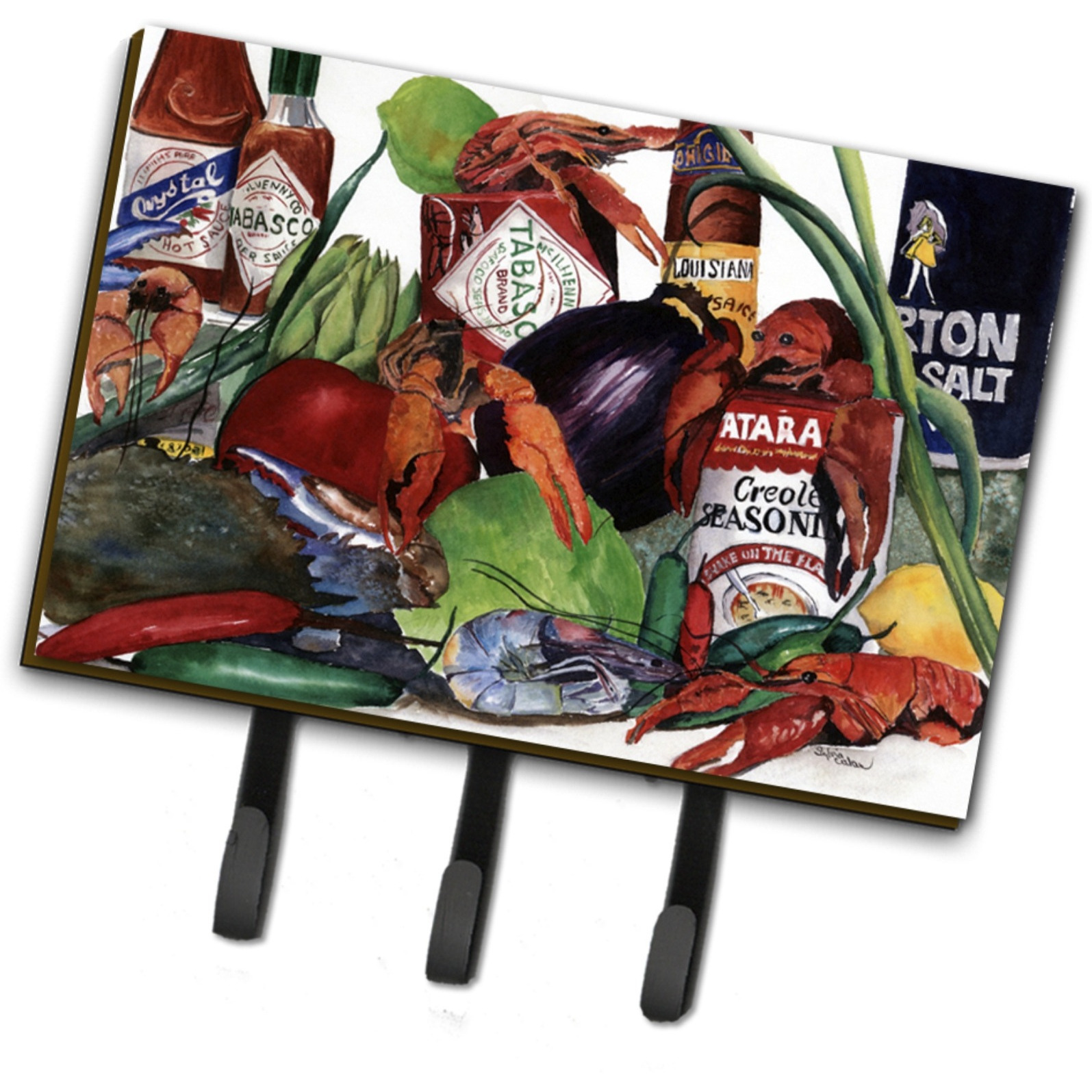 &quotCaroline's Treasures 8131TH68 Louisiana Spices Leash Holder or Key Hook, Large, Multicolor"