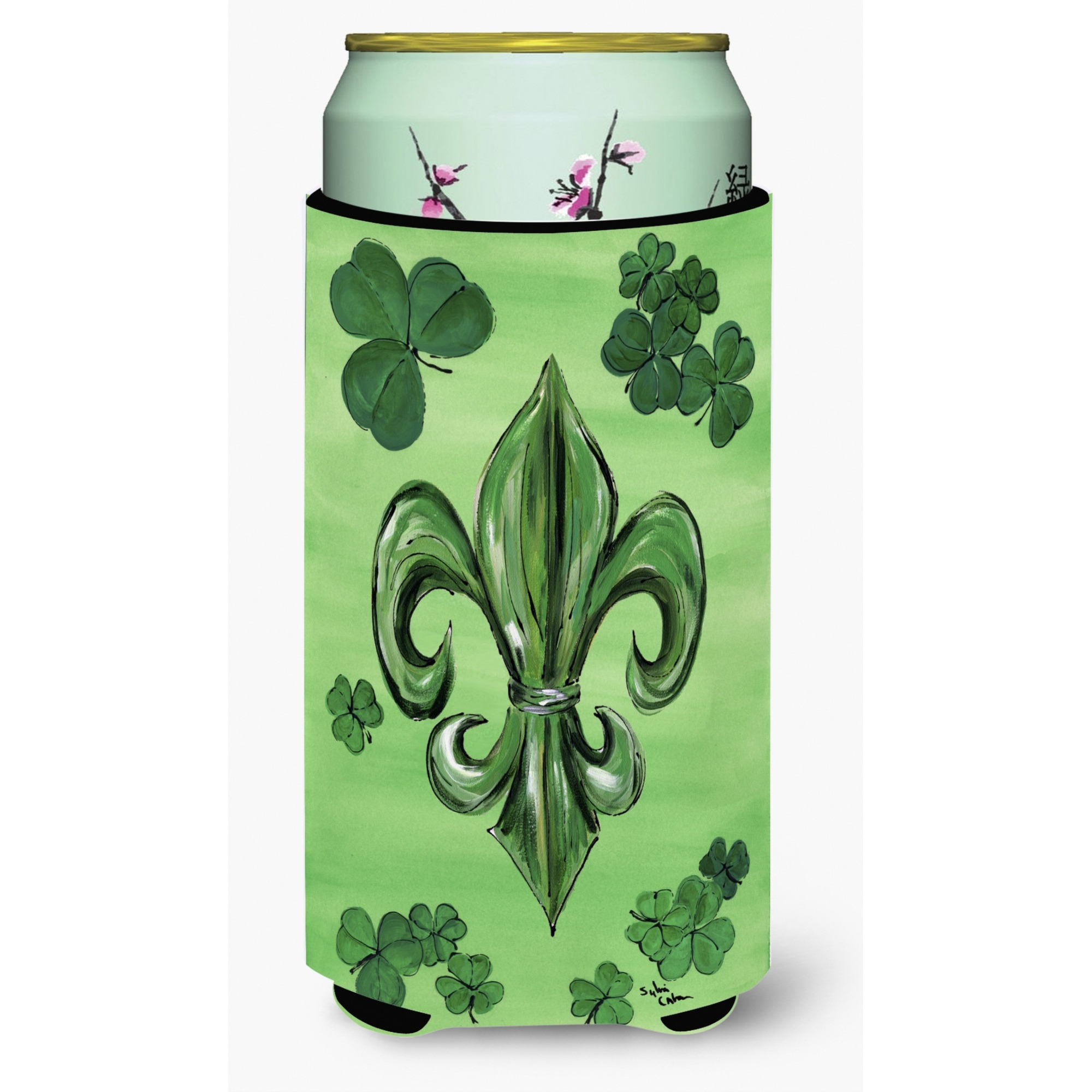 St Patrick's Day  Fleur de lis Tall Boy Beverage Insulator Beverage Insulator Hugger