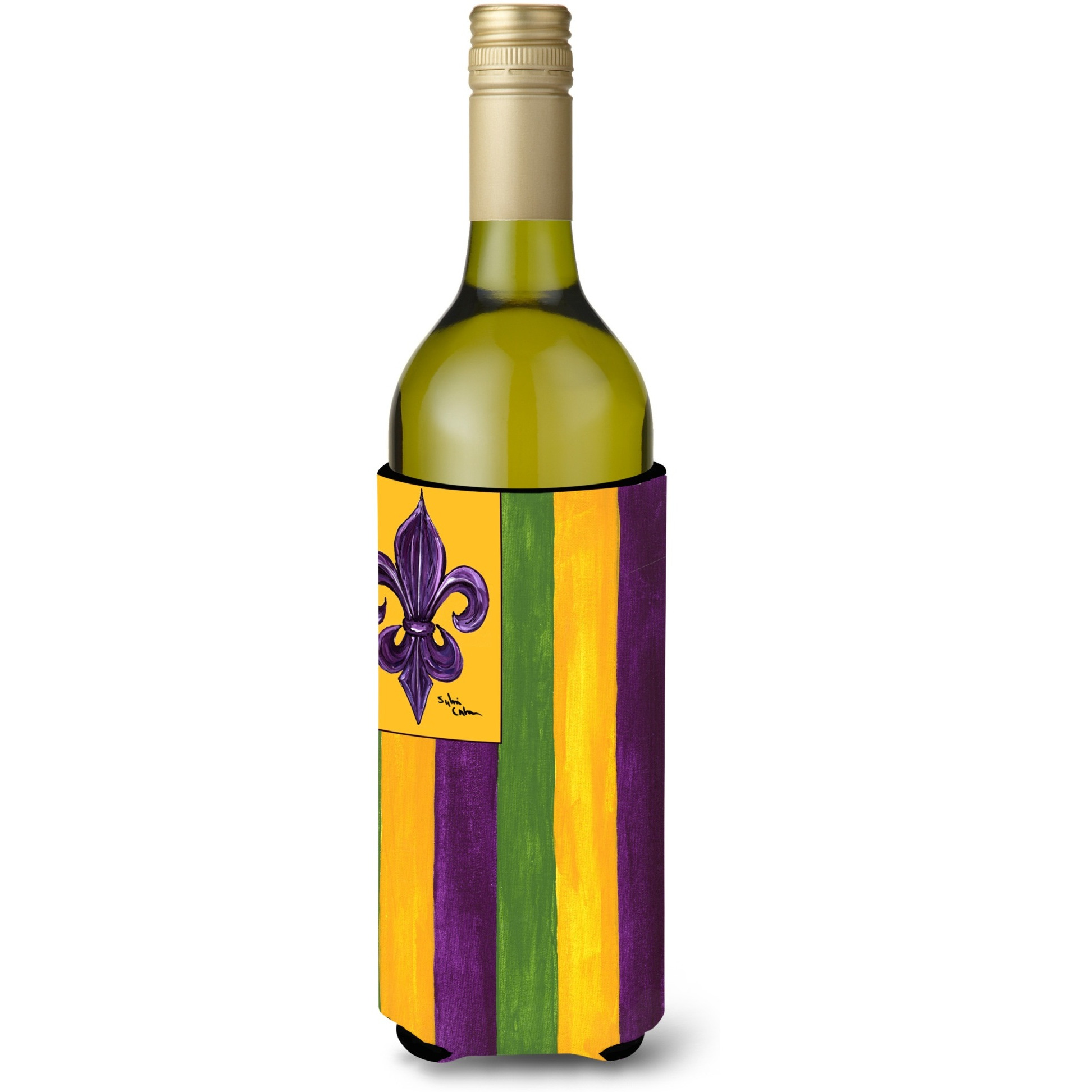 Mardi Gras Fleur de lis Nation Wine Bottle Beverage Insulator Beverage Insulator Hugger