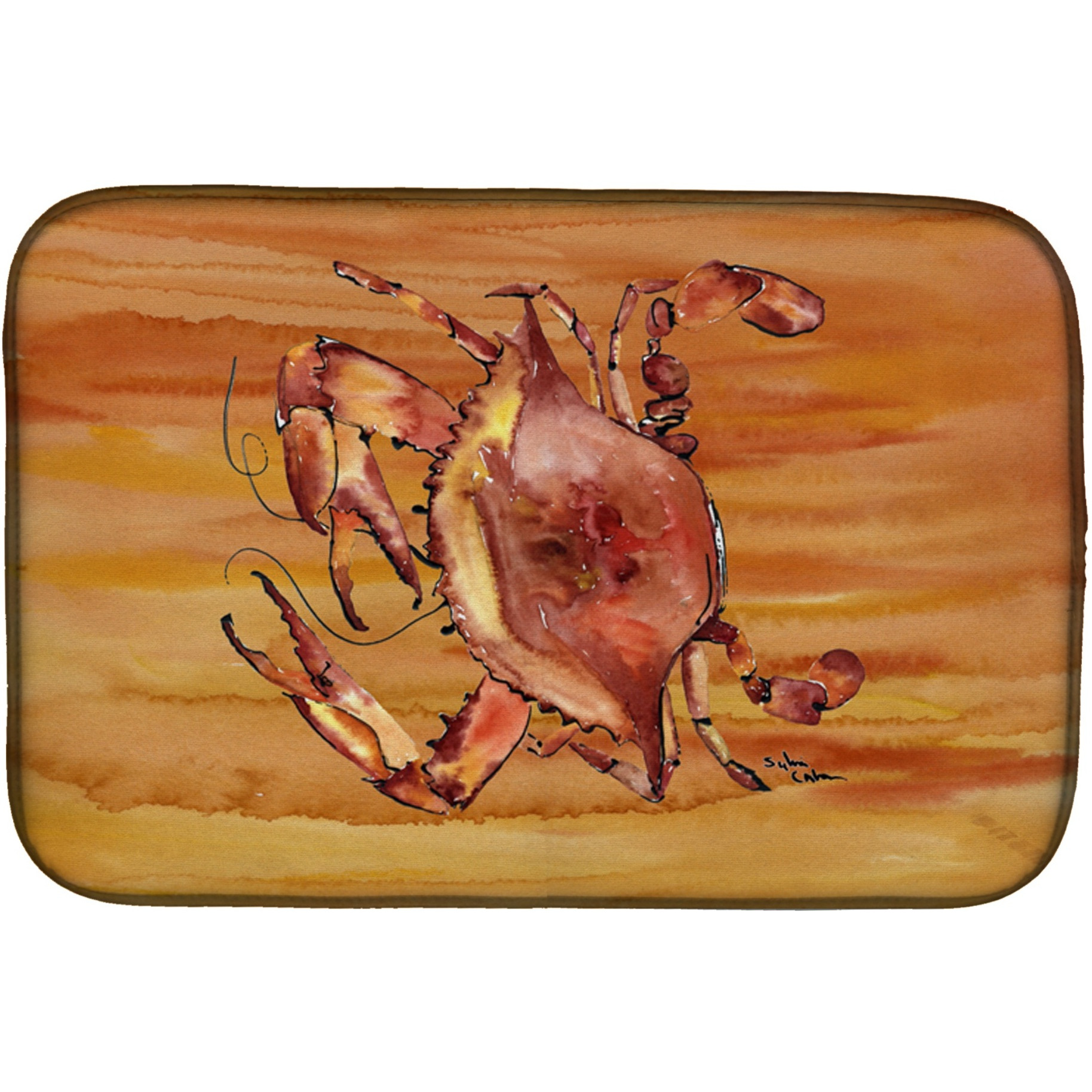 &quotCaroline's Treasures Crab Dish Drying Mat, 14 x 21, Multicolor"