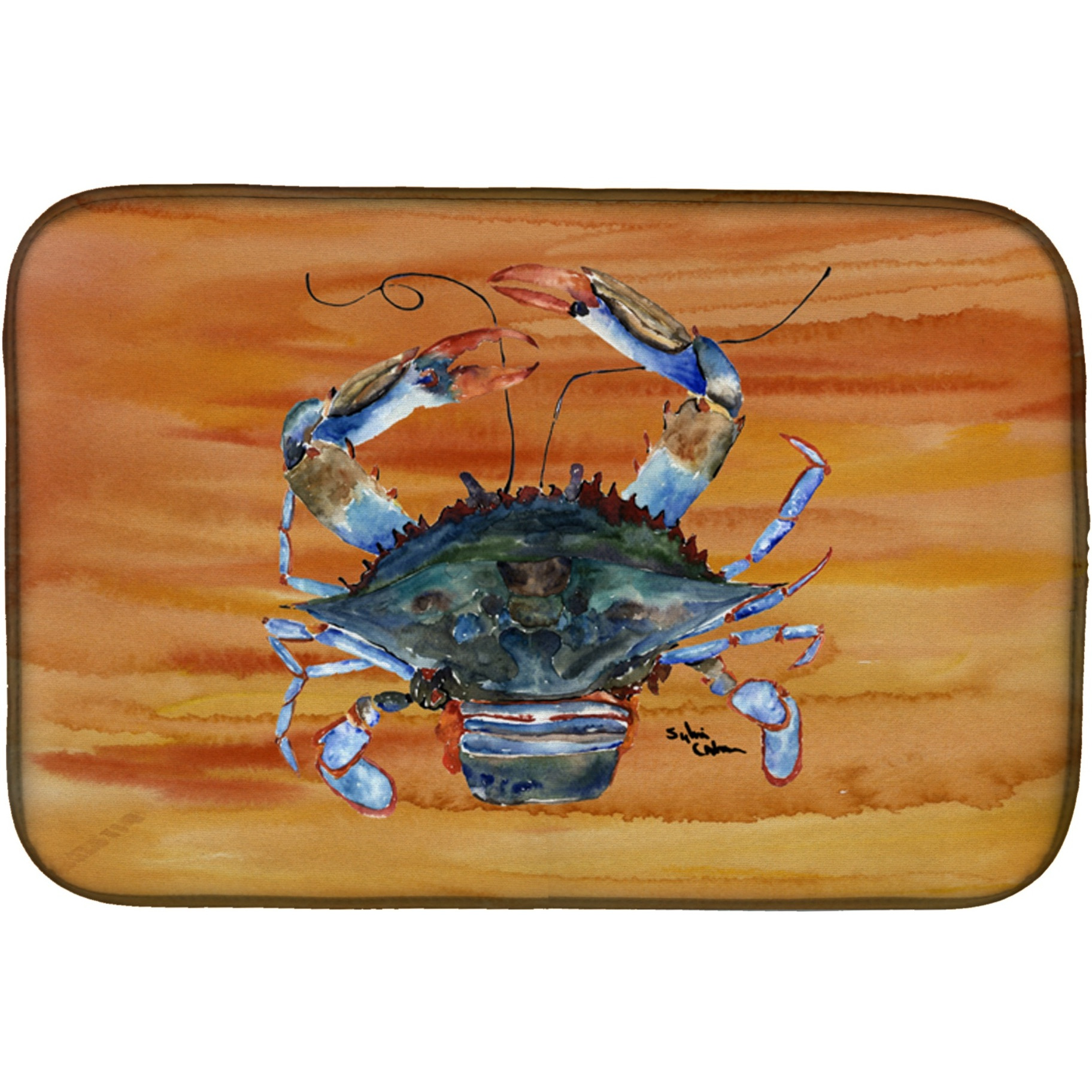 &quotCaroline's Treasures Crab Dish Drying Mat, 14 X 21, Multicolor"