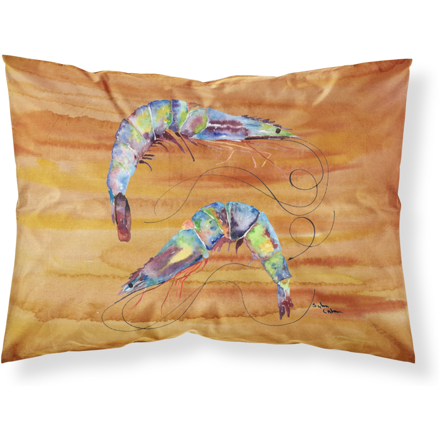 &quotCaroline's Treasures 8145PILLOWCASE Shrimp Moisture Wicking Fabric Standard Pillowcase, Large, Multicolor"