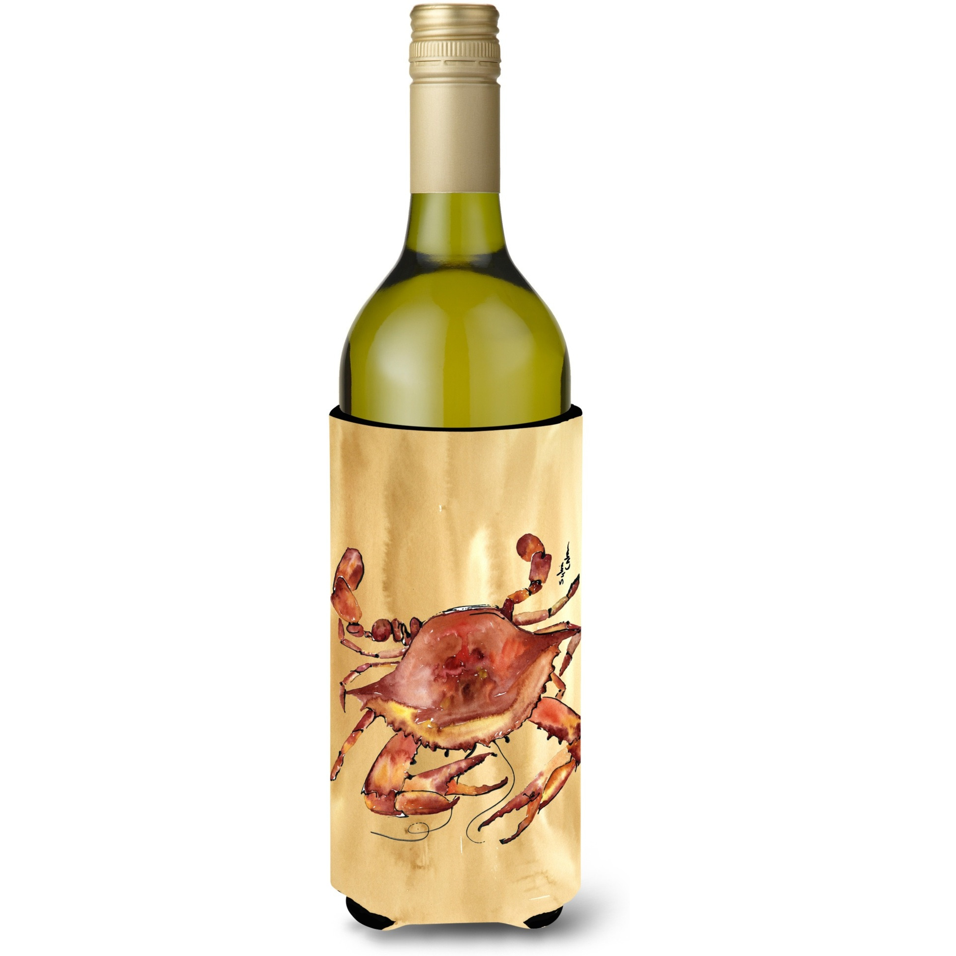 Cooked Crab Sandy Beach Wine Bottle Beverage Insulator Beverage Insulator Hugger