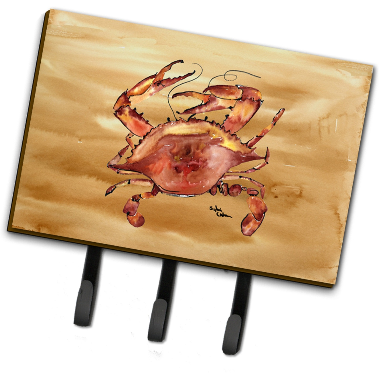 &quotCaroline's Treasures 8154TH68 Cooked Crab Sandy Beach Leash or Key Holder, Large, Multicolor"