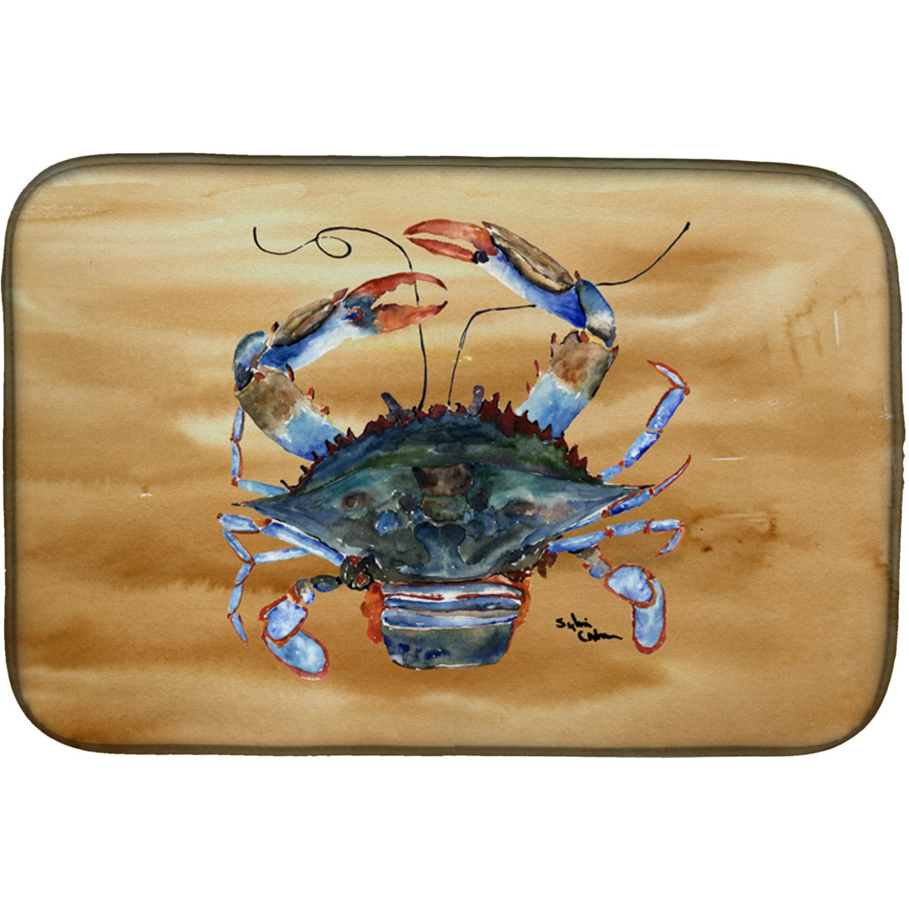 &quotCaroline's Treasures Crab Dish Drying Mat, 14"" x 21"", Multicolor"