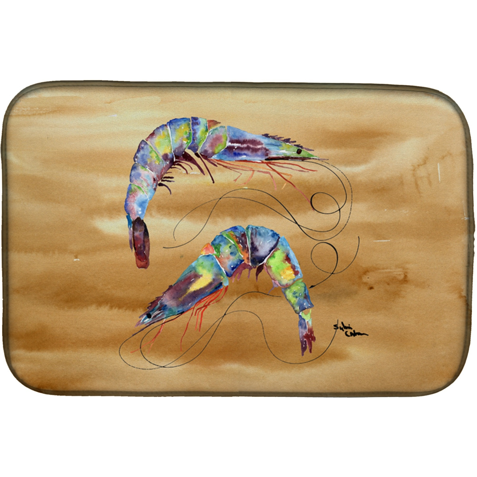 &quotCaroline's Treasures Shrimp Dish Drying Mat, 14 x 21, Multicolor"