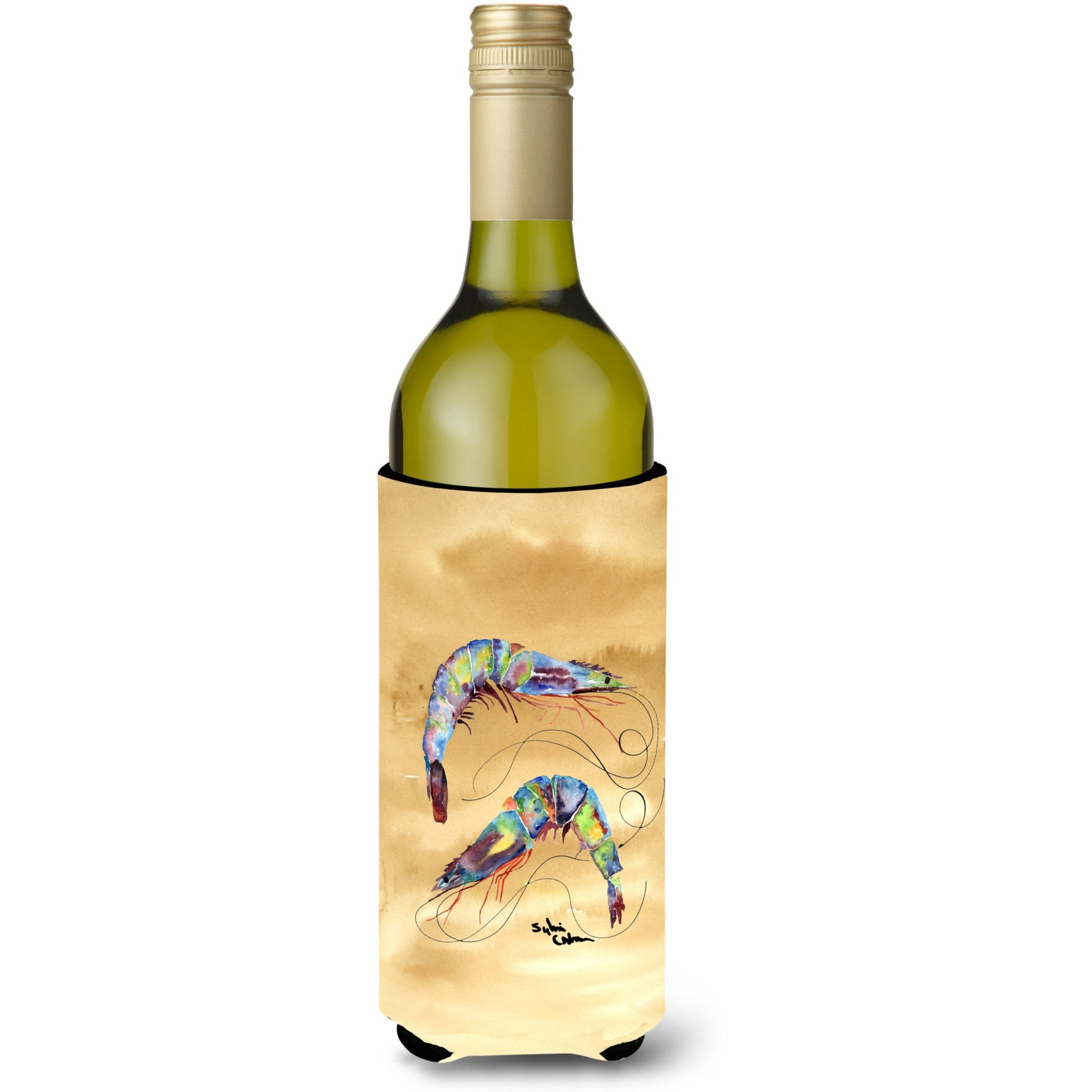Shrimp  Sandy Beach Wine Bottle Beverage Insulator Beverage Insulator Hugger