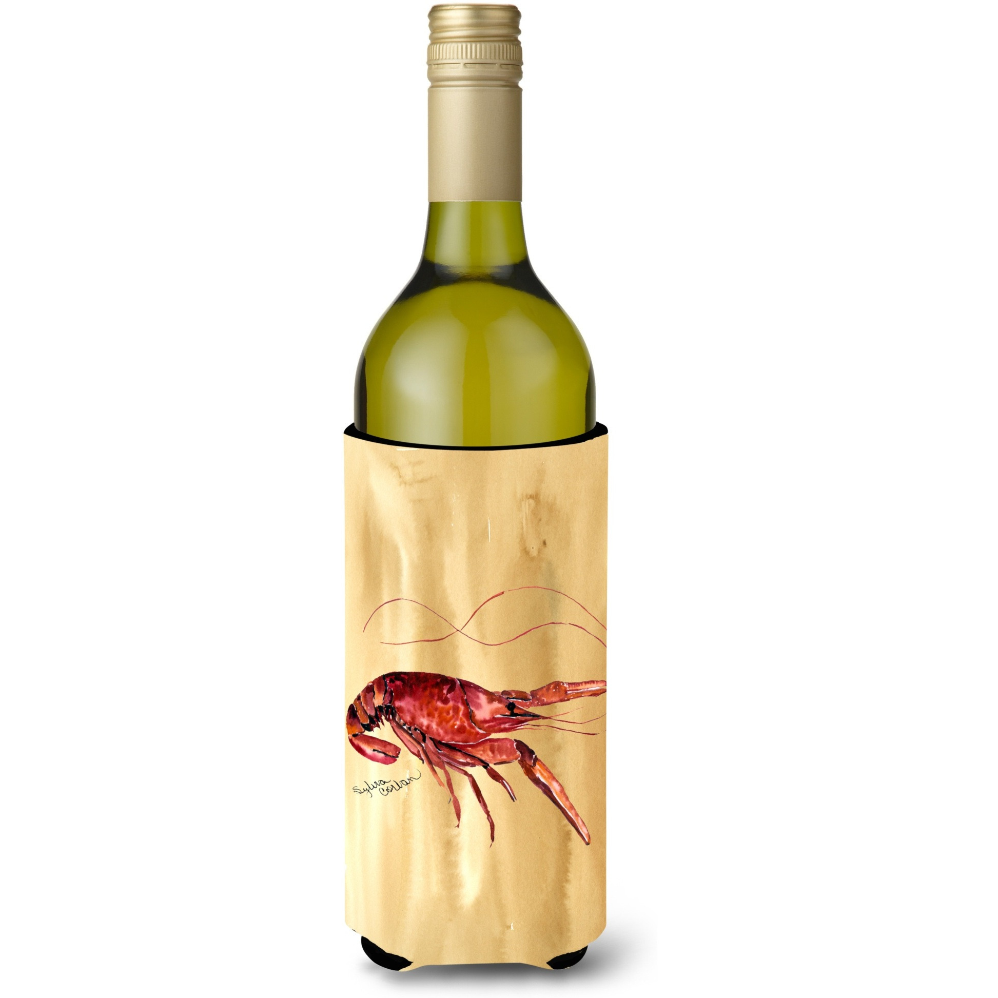 Crawfish Sandy Beach Wine Bottle Beverage Insulator Beverage Insulator Hugger