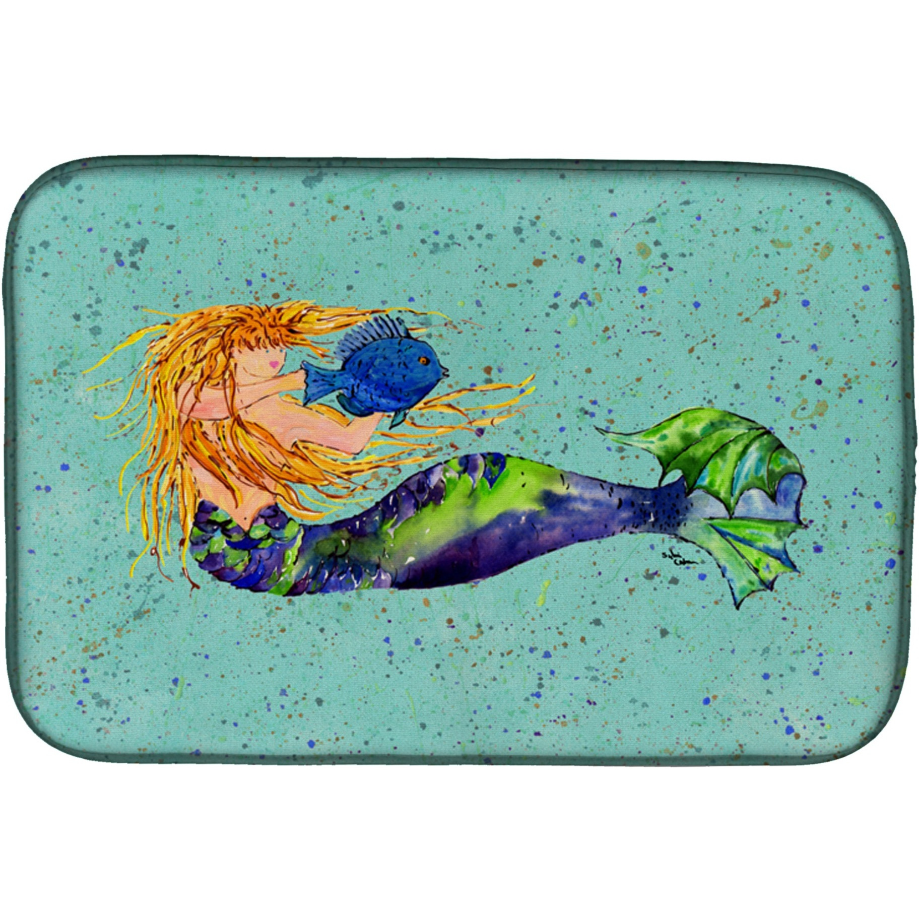 &quotCaroline's Treasures Mermaid Dish Drying Mat, 14"" x 21"", Multicolor"