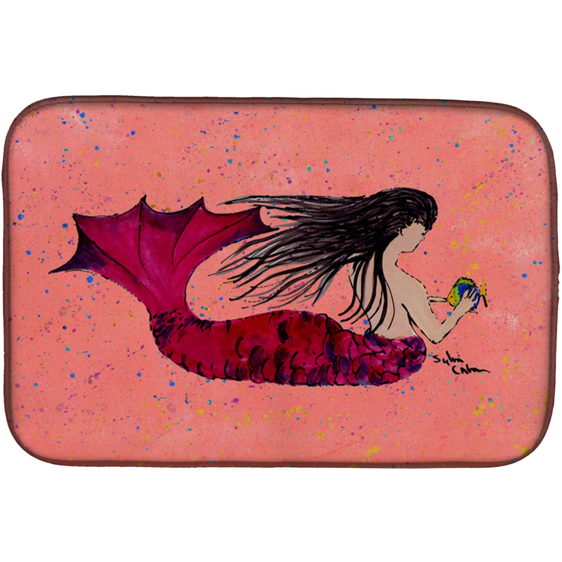 &quotCaroline's Treasures Mermaid Dish Drying Mat, 14"" x 21"", Multicolor"