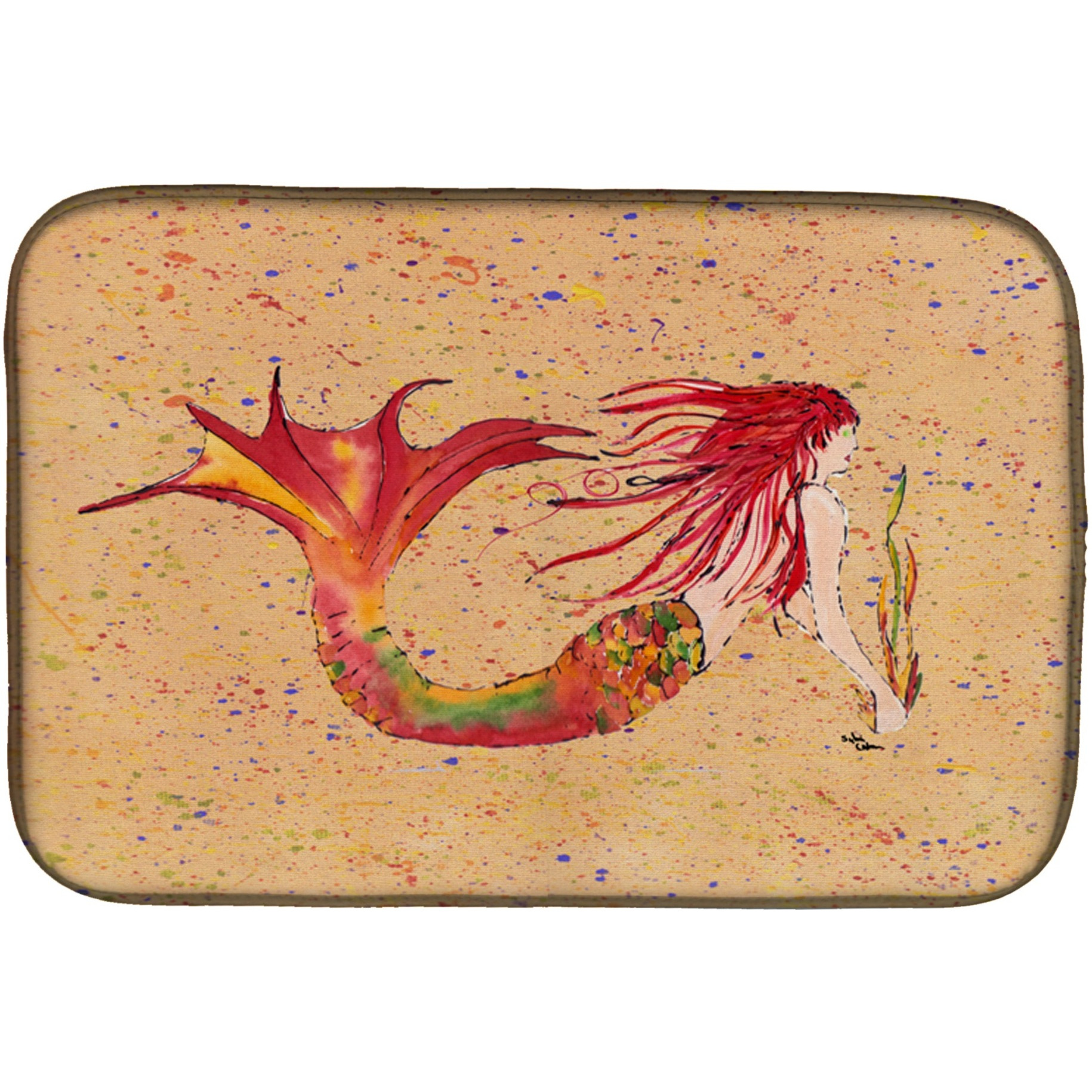 &quotCaroline's Treasures Mermaid Dish Drying Mat, 14"" x 21"", Multicolor"
