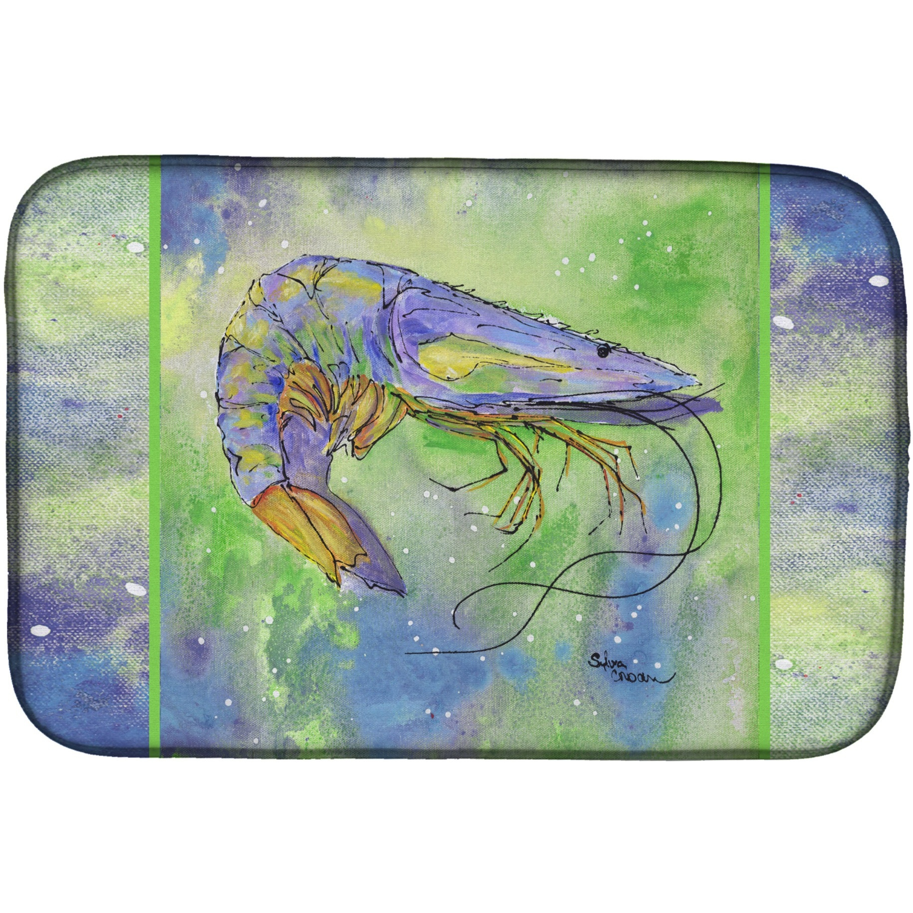 &quotCaroline's Treasures Shrimp Dish Drying Mat, 14"" x 21"", Multicolor"