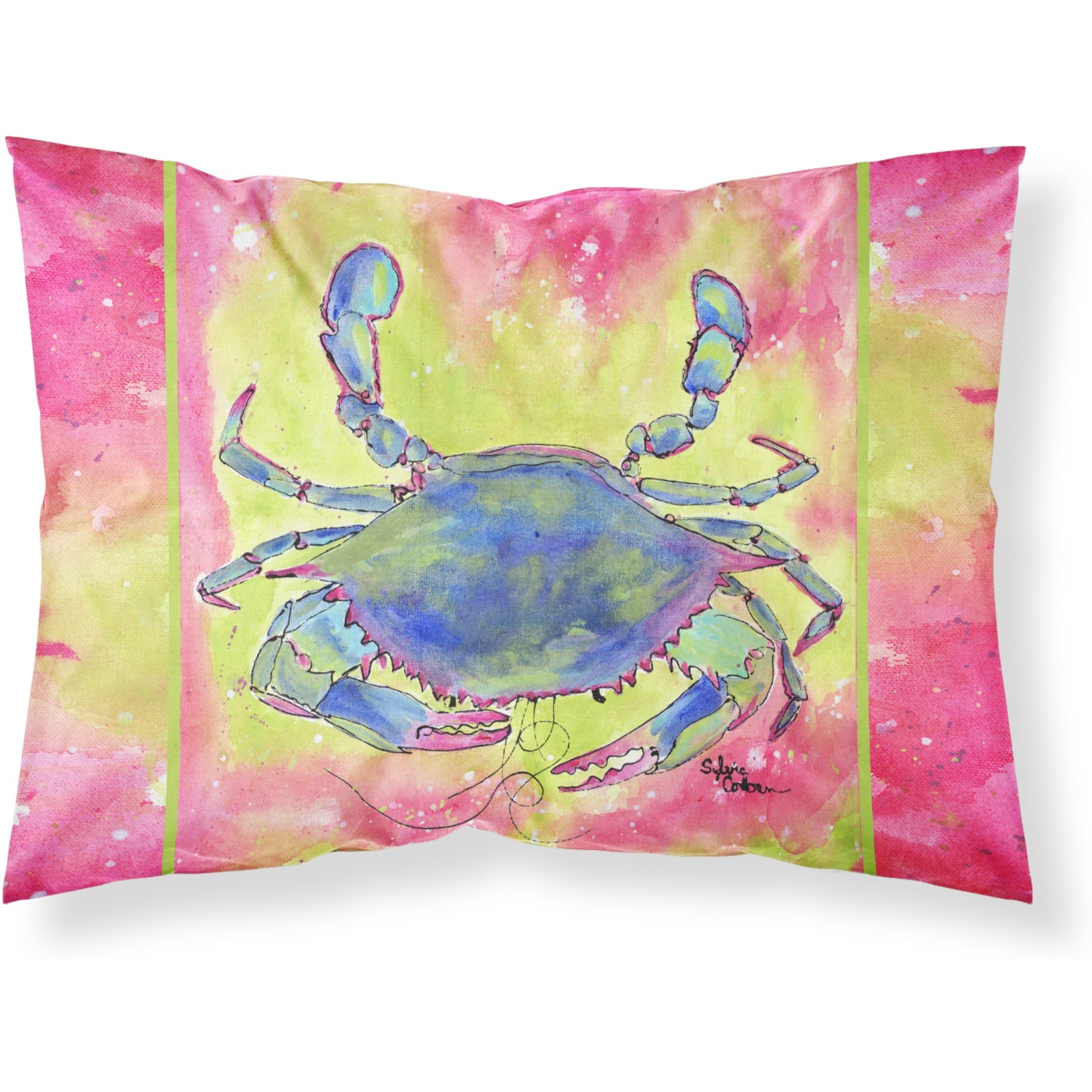&quotCaroline's Treasures 8343PILLOWCASE Crab Moisture Wicking Fabric Standard Pillowcase, Large, Multicolor"