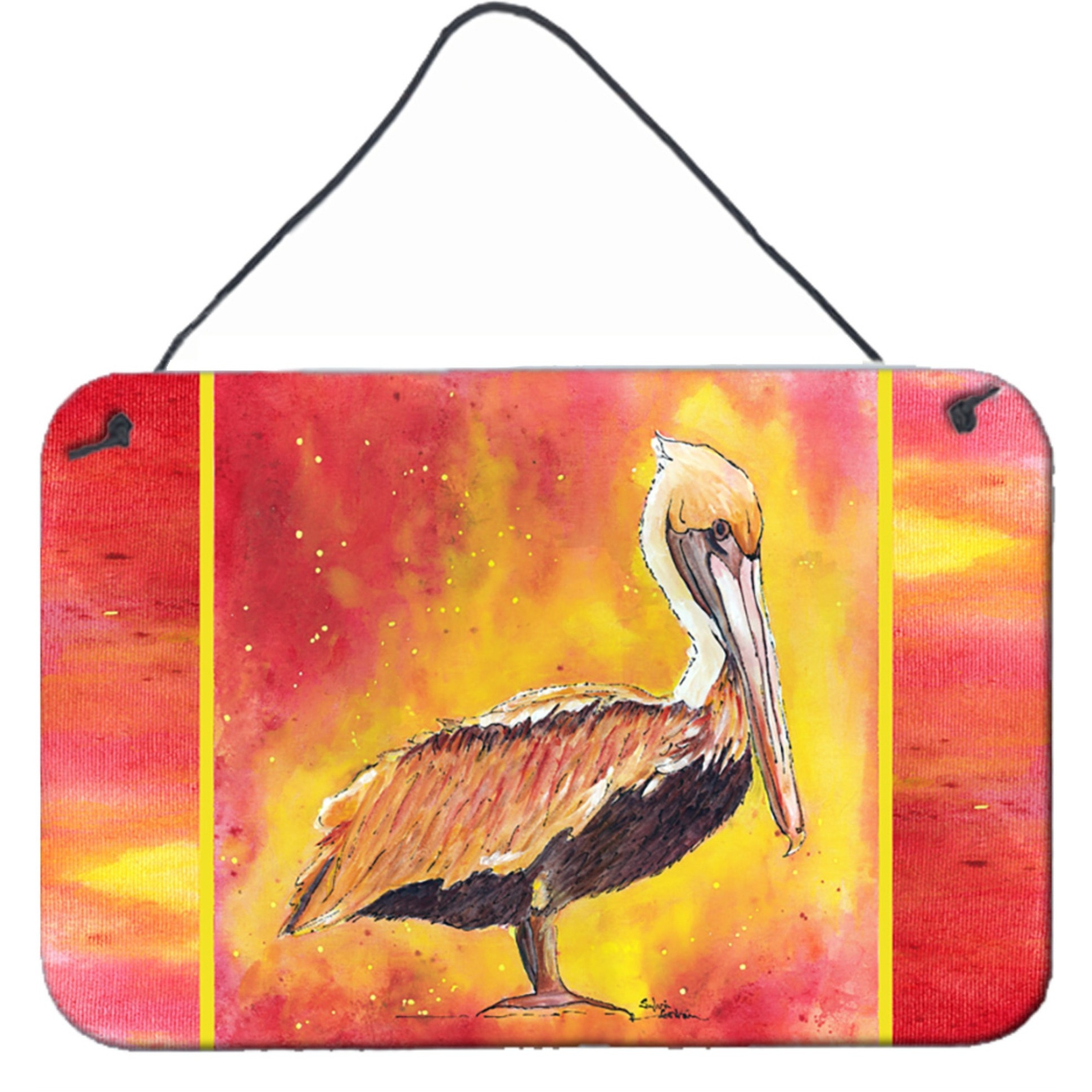 &quotCaroline's Treasures 8344DS812 Pelican Indoor or Aluminum Metal Wall or Door Hanging Prints, 8 x 12"", Multicolor"