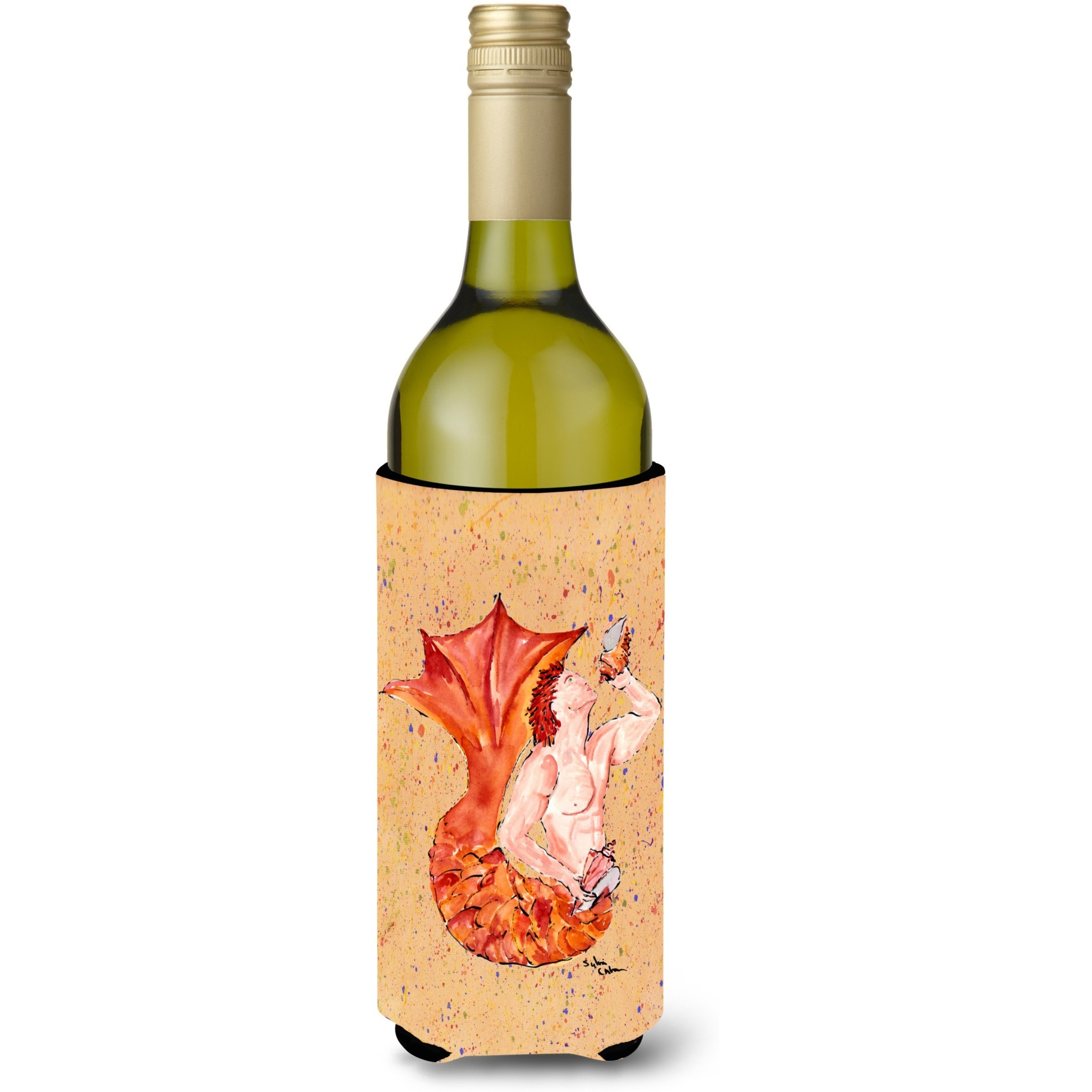Red Headed Ginger Merman Wine Bottle Beverage Insulator Beverage Insulator Hugger