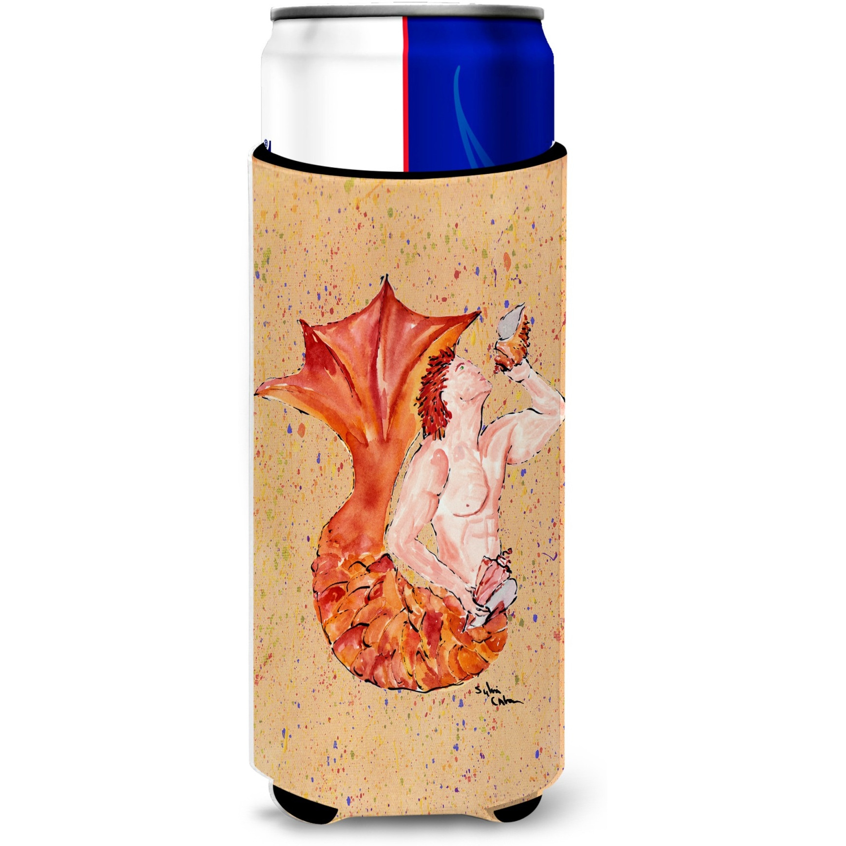 Red Headed Ginger Merman Ultra Beverage Insulators for slim cans 8346MUK