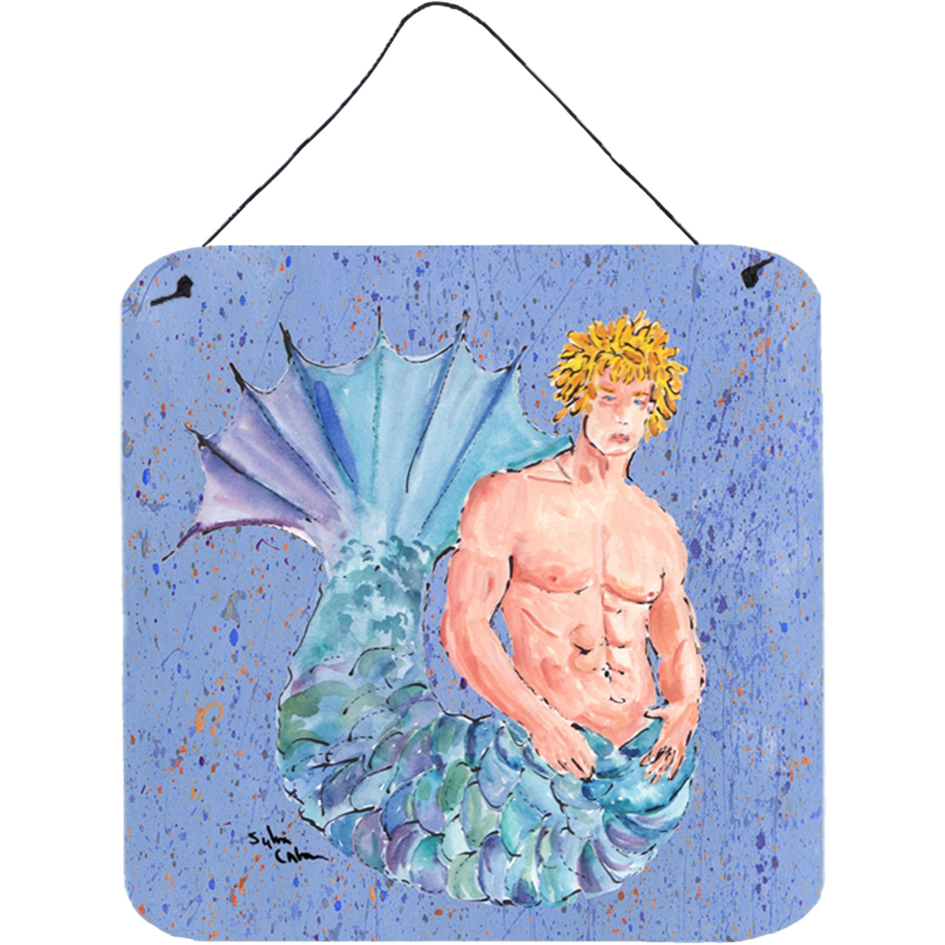&quotCaroline's Treasures 8347DS66 Merman Aluminum Metal Wall or Door Hanging Prints, 6 x 6"", Multicolor"