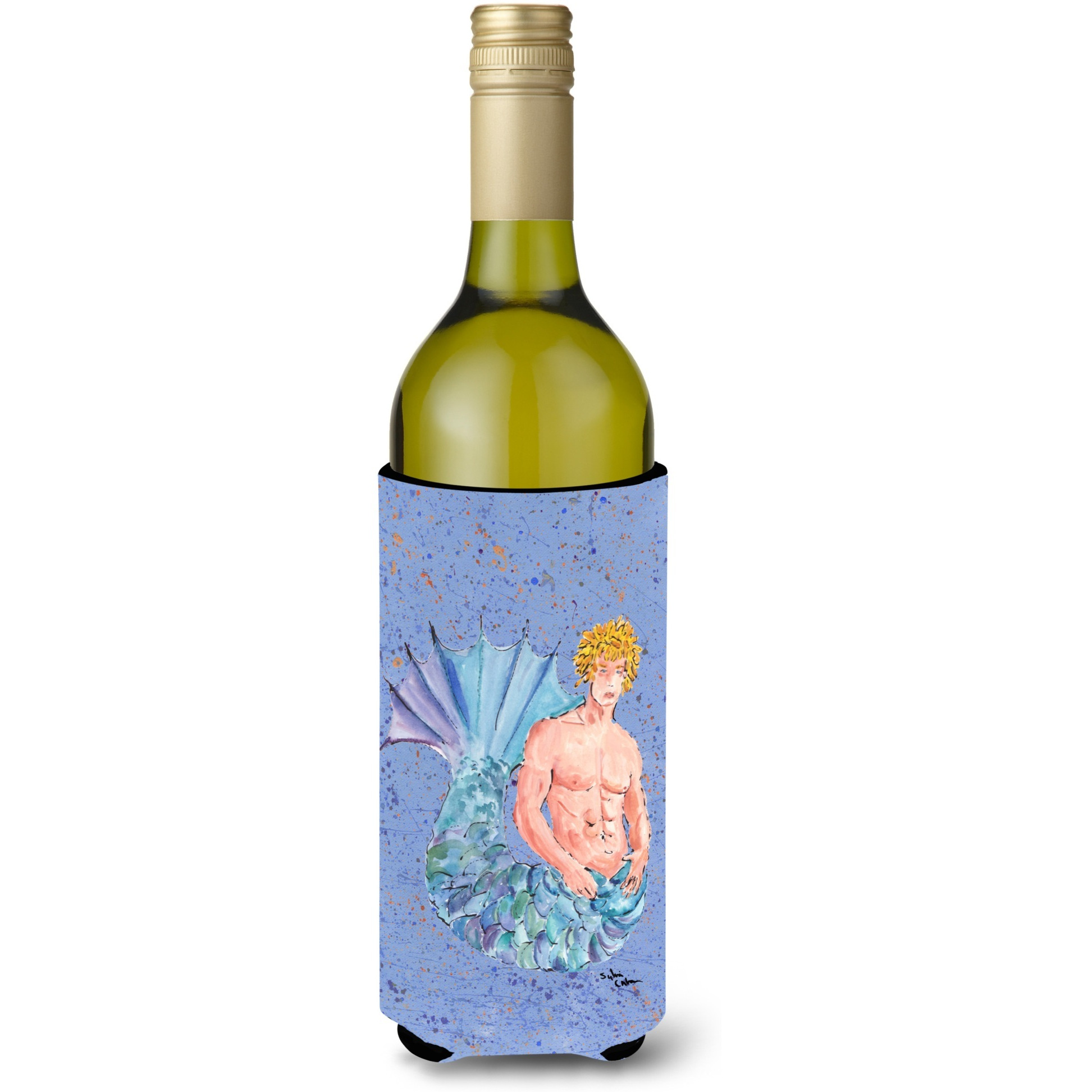 Blonde Merman Wine Bottle Beverage Insulator Beverage Insulator Hugger