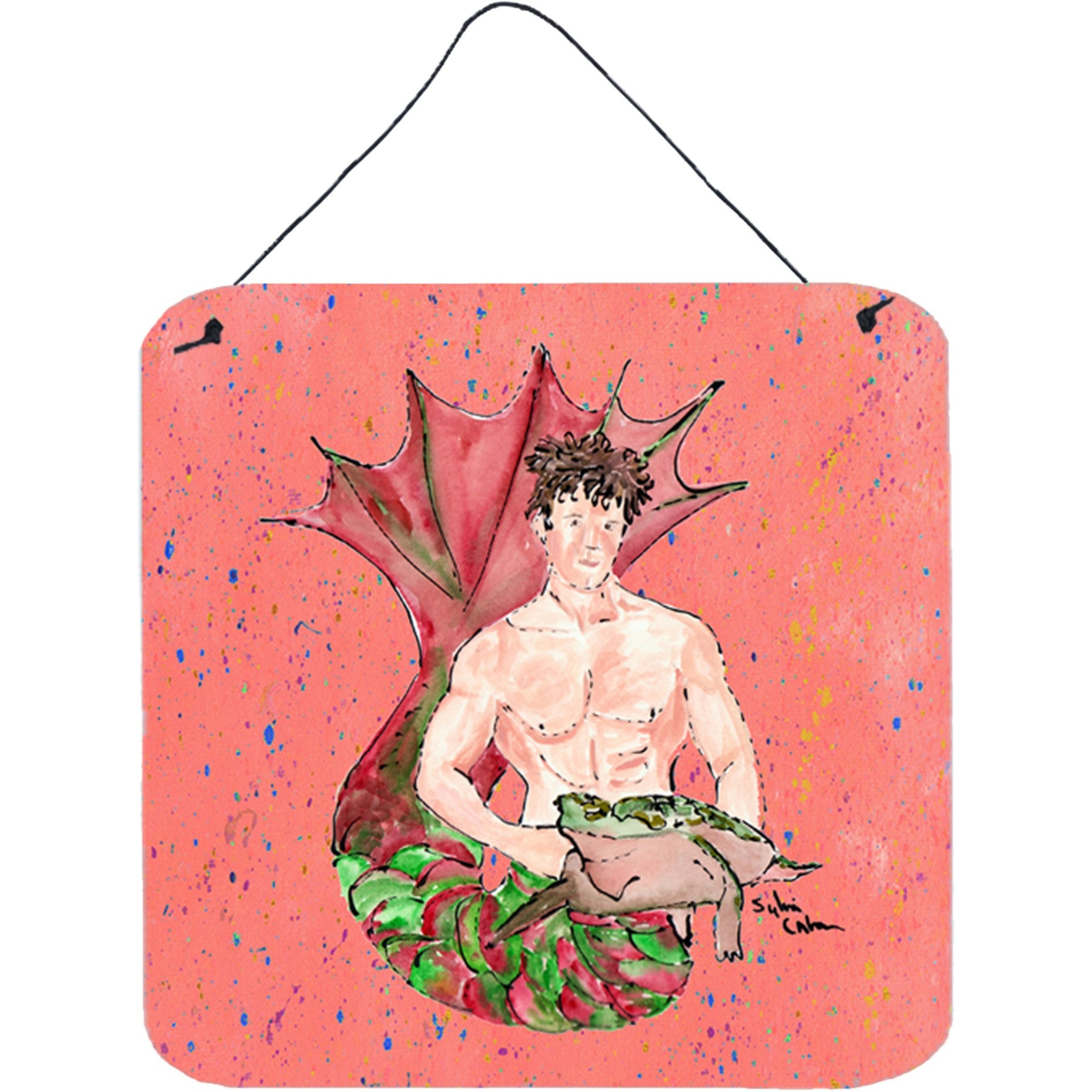 &quotCaroline's Treasures 8348DS66 Merman Aluminum Metal Wall or Door Hanging Prints, 6 x 6"", Multicolor"