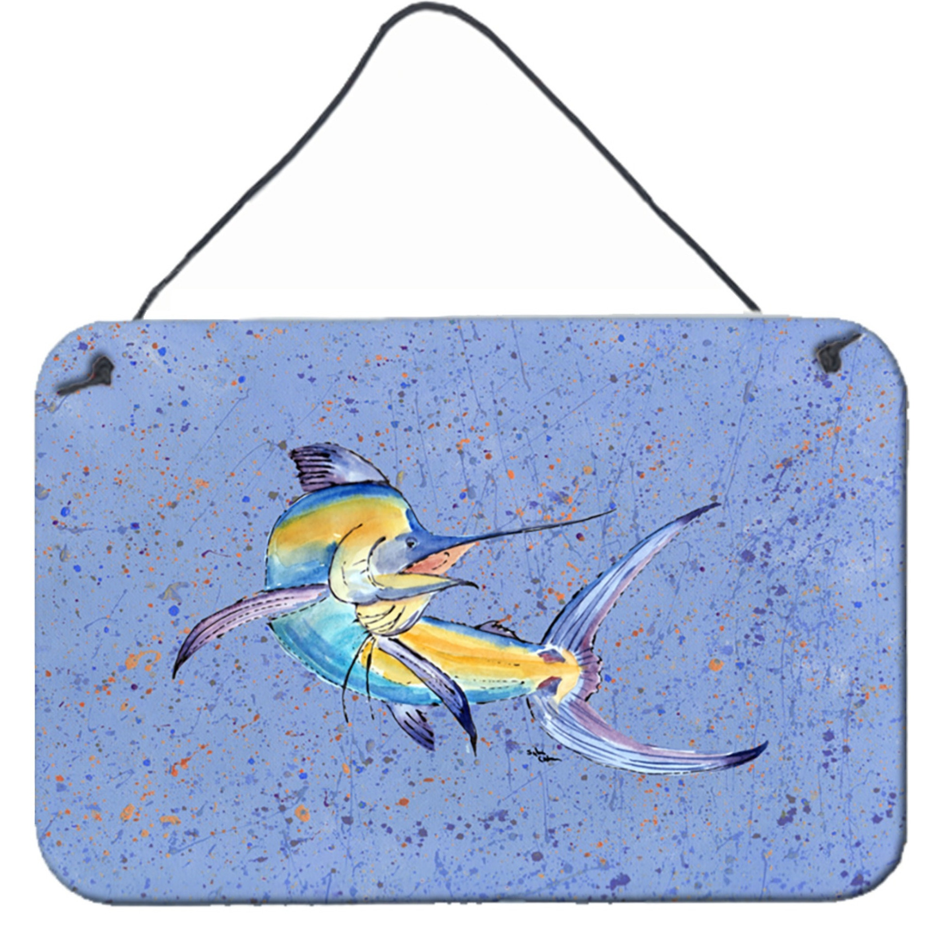 &quotCaroline's Treasures 8350DS812 Blue Marlin Aluminum Metal Wall or Door Hanging Prints, 8 x 12"""
