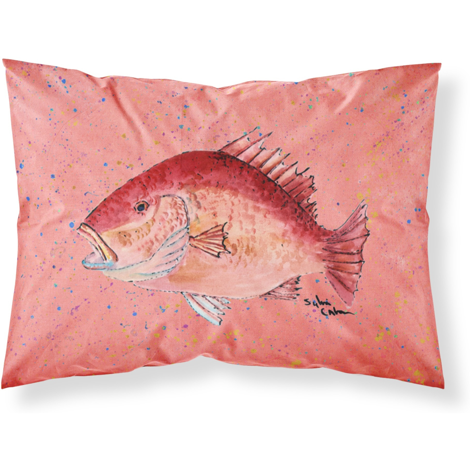 &quotCaroline's Treasures 8351PILLOWCASE Strawberry Snapper Moisture Wicking Fabric Standard Pillowcase, Large, Multicolor"