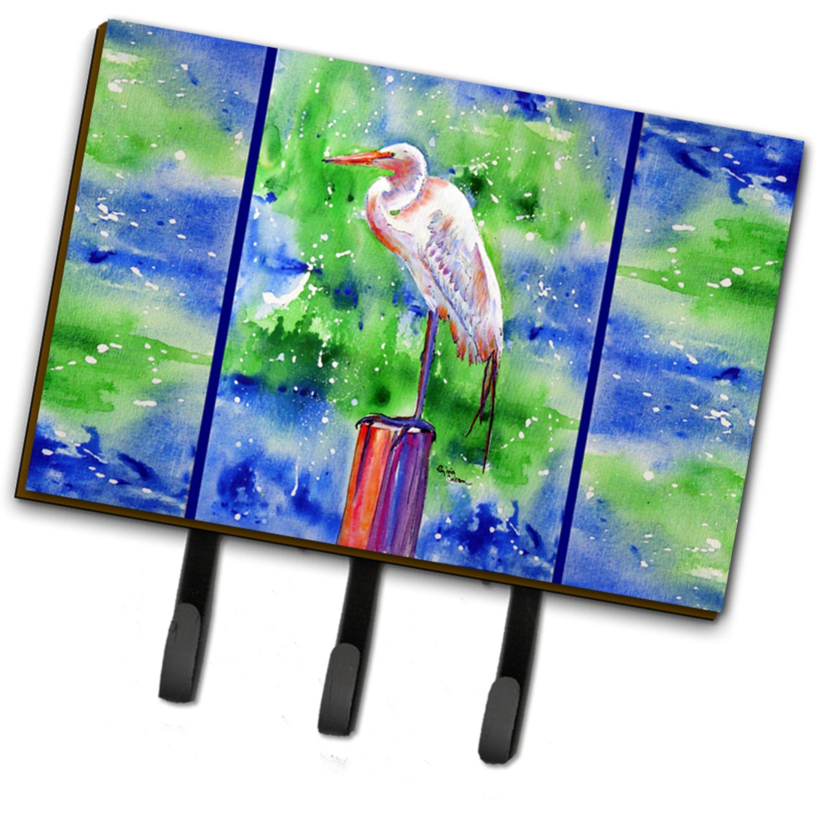 &quotCaroline's Treasures 8358TH68 Egret Leash or Key Holder, Large, Multicolor"
