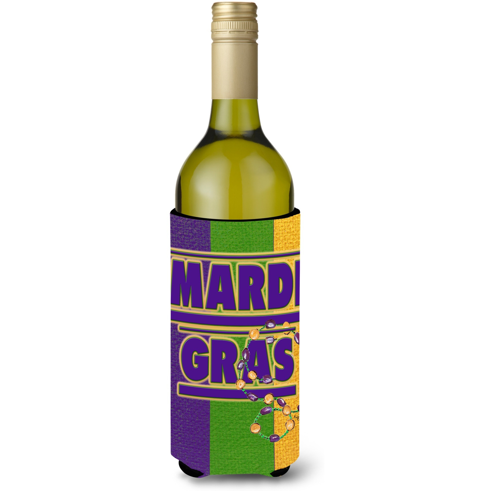 Mardi Gras Wine Bottle Beverage Insulator Beverage Insulator Hugger