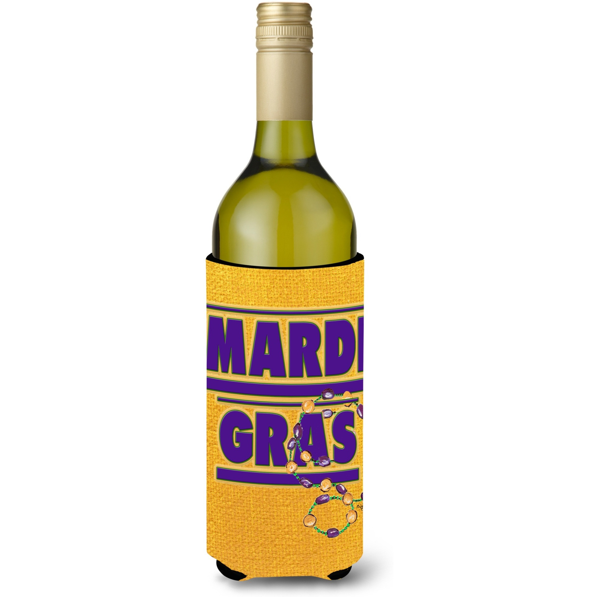 Mardi Gras Wine Bottle Beverage Insulator Beverage Insulator Hugger 8365LITERK