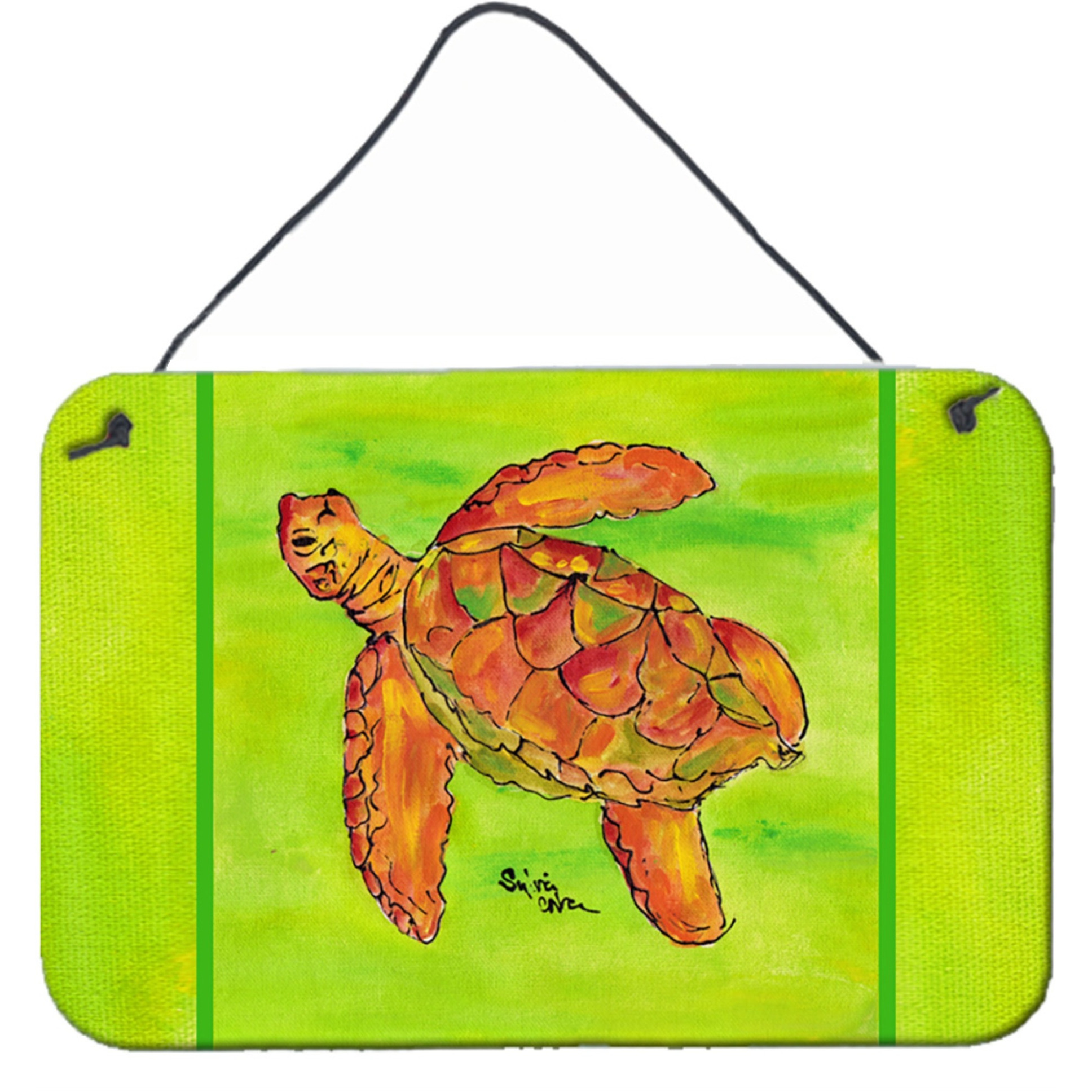 &quotCaroline's Treasures 8376DS812 Turtle Aluminum Metal Wall or Door Hanging Prints, 8 x 12"""