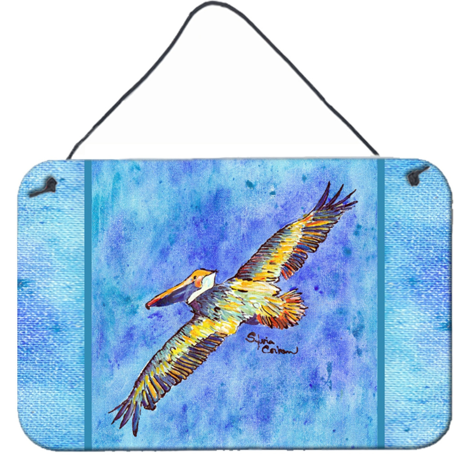 &quotCaroline's Treasures 8377DS812 Pelican Indoor or Aluminum Metal Wall or Door Hanging Prints, 8 x 12"", Multicolor"