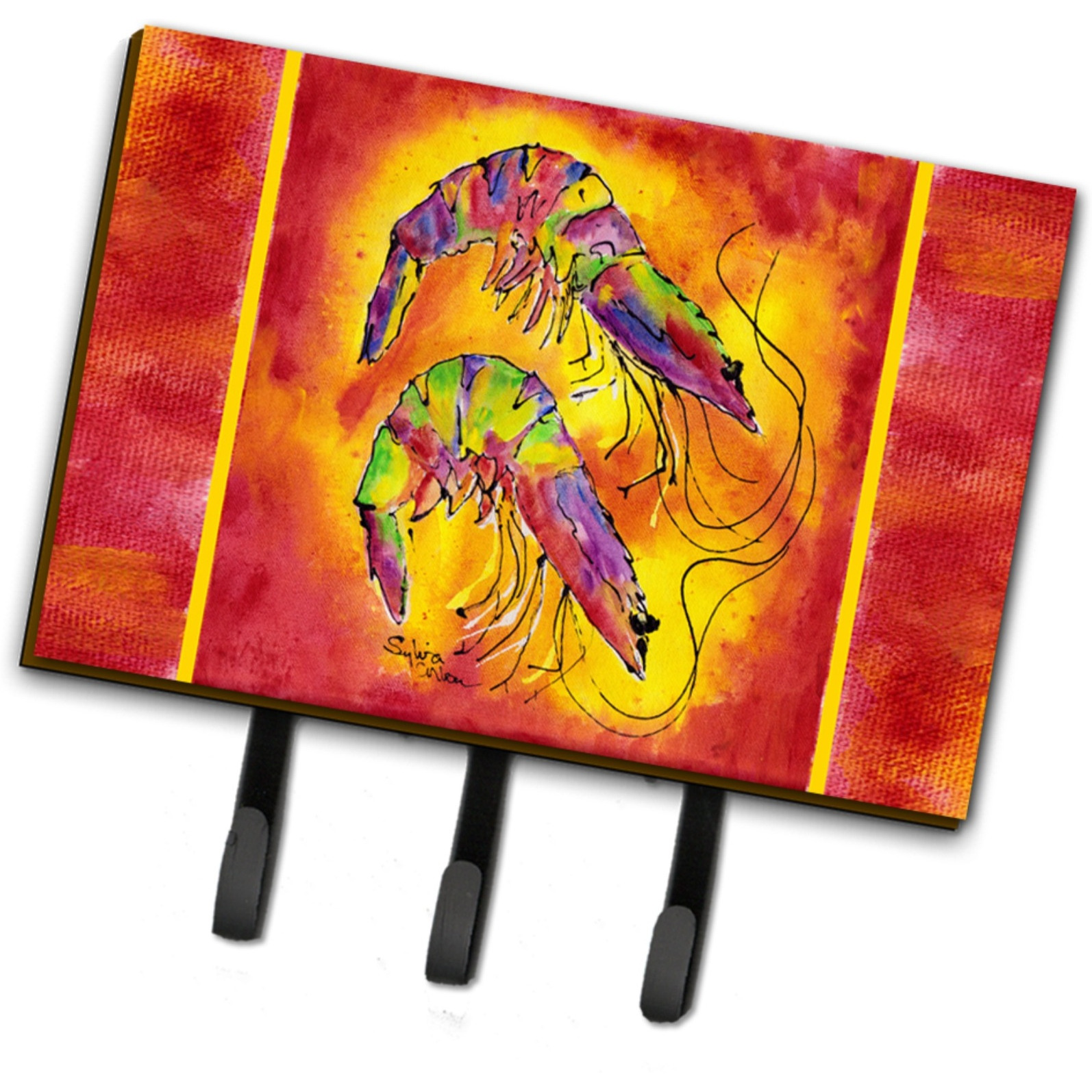 &quotCaroline's Treasures 8378TH68 Bright Shrimp on Red Leash or Key Holder, Large, Multicolor"