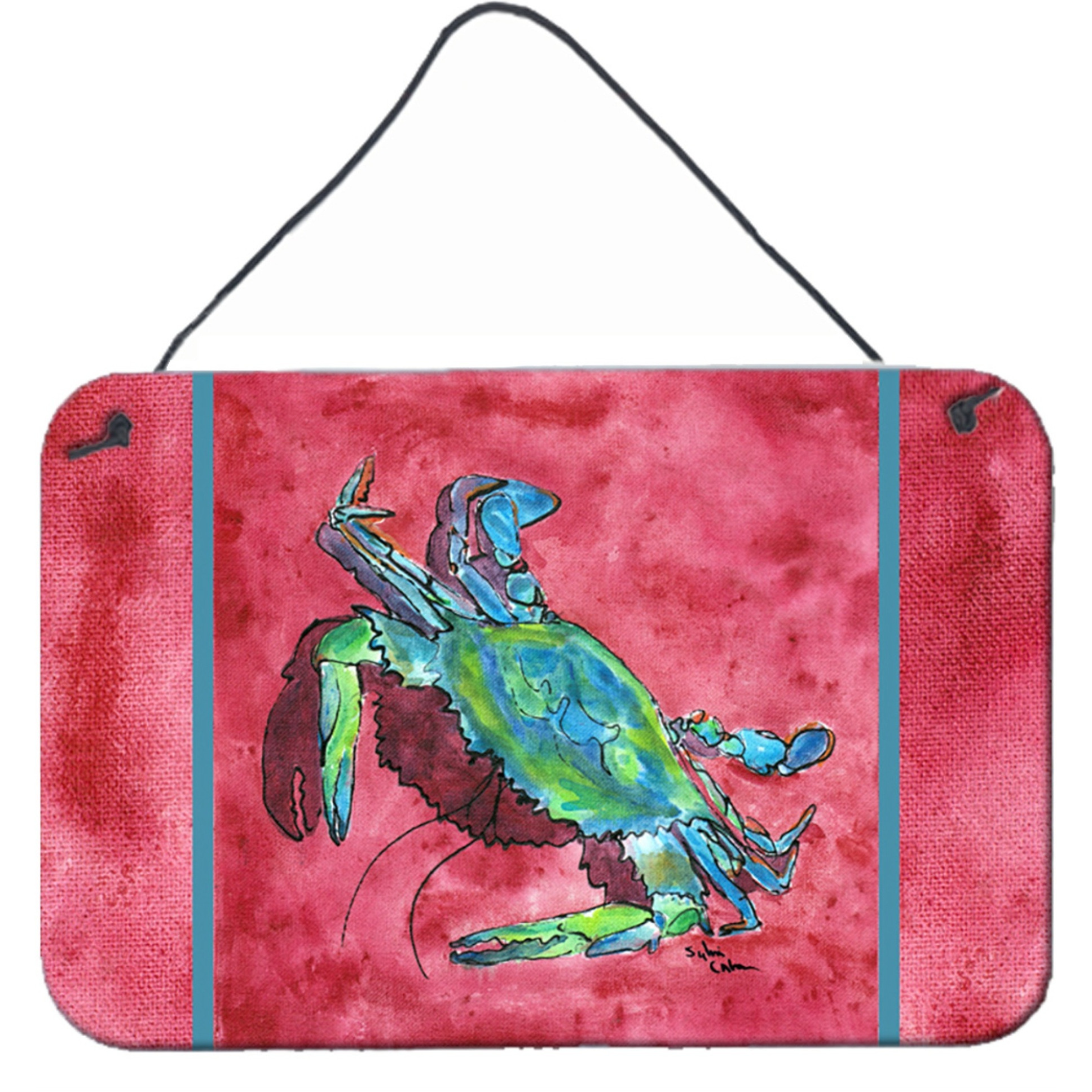 &quotCaroline's Treasures 8379DS812 Crab Indoor or Aluminum Metal Wall or Door Hanging Prints, 8 x 12"", Multicolor"